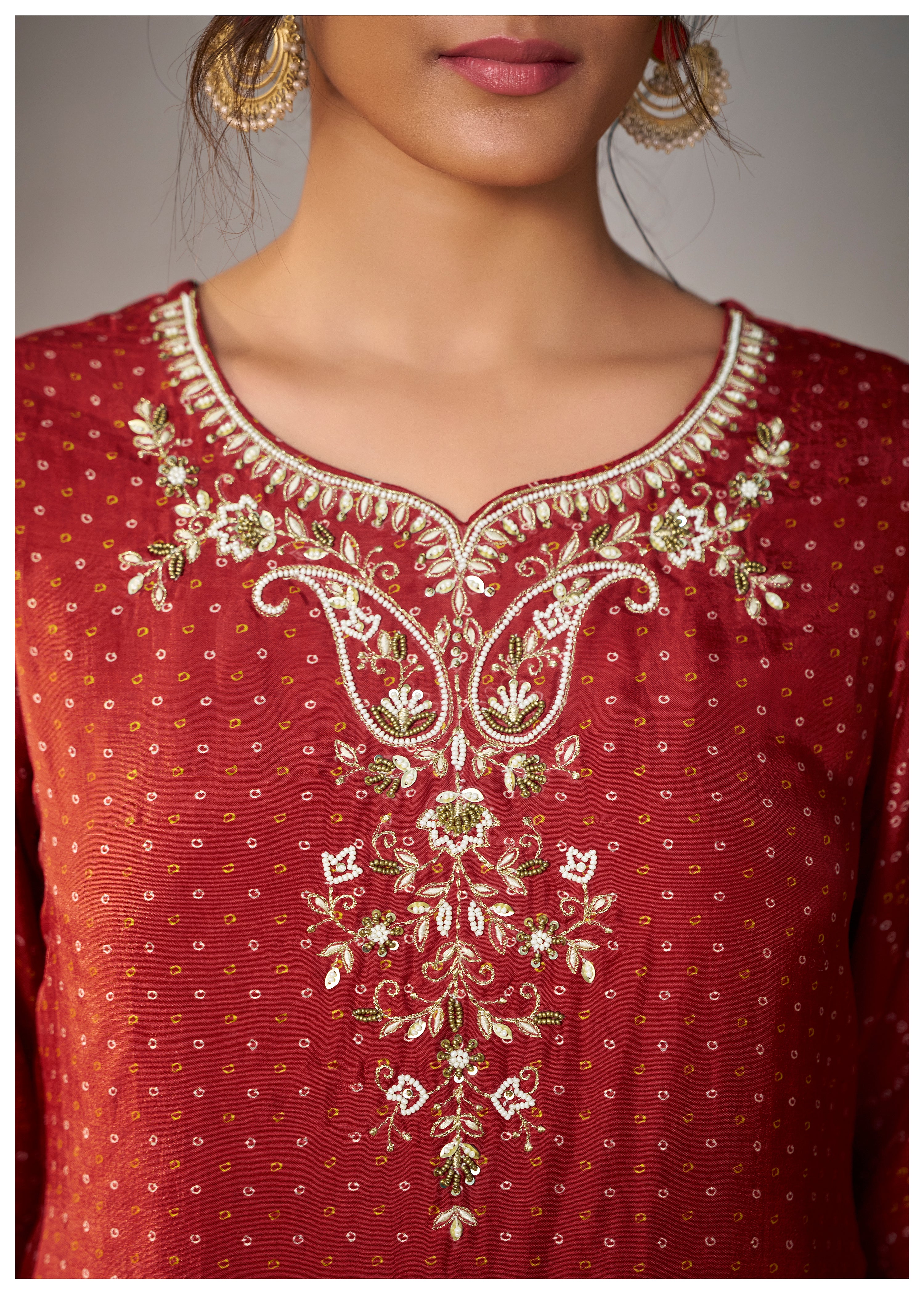Bandhani Digital Print Kurta Set
