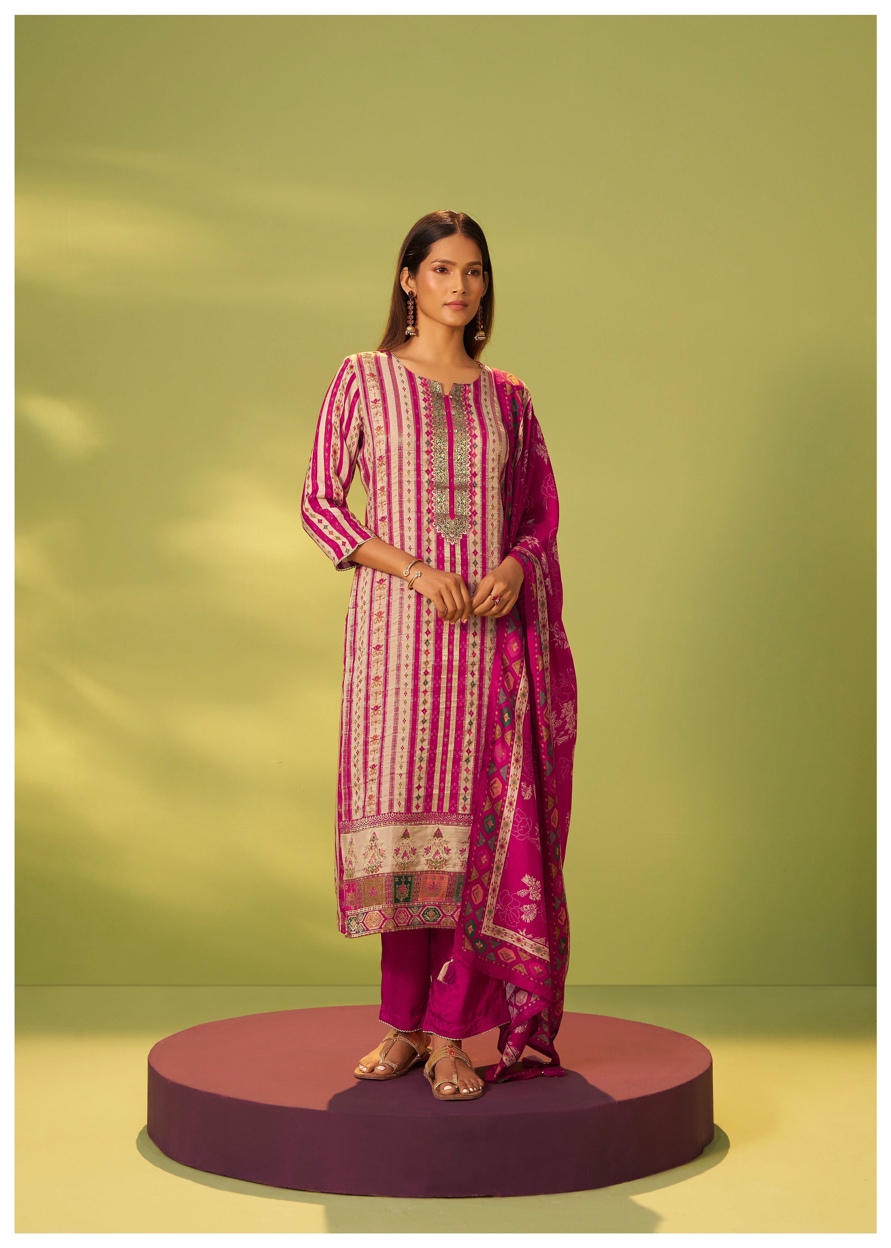 Position Print Russian Silk Kurta Set