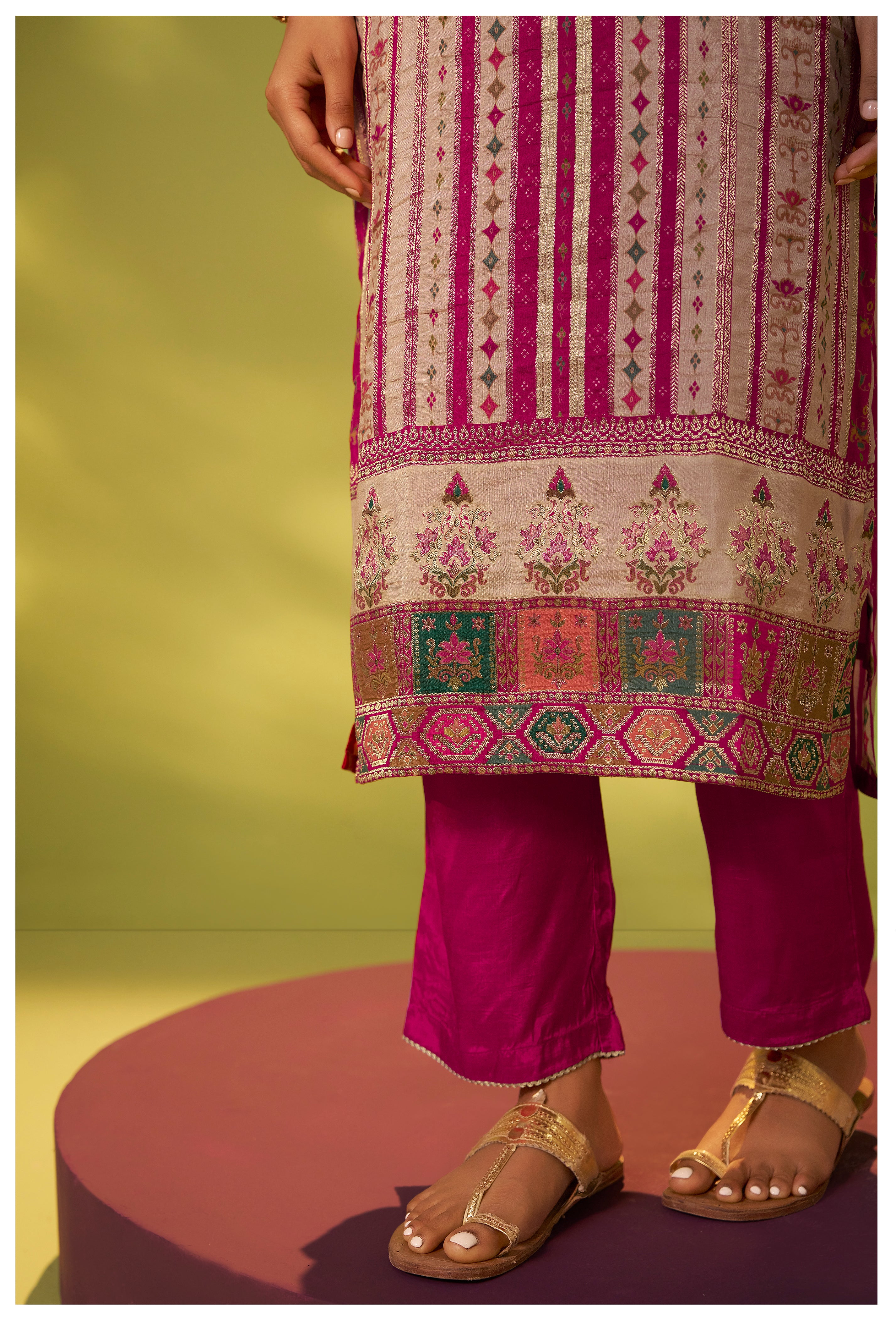 Position Print Russian Silk Kurta Set