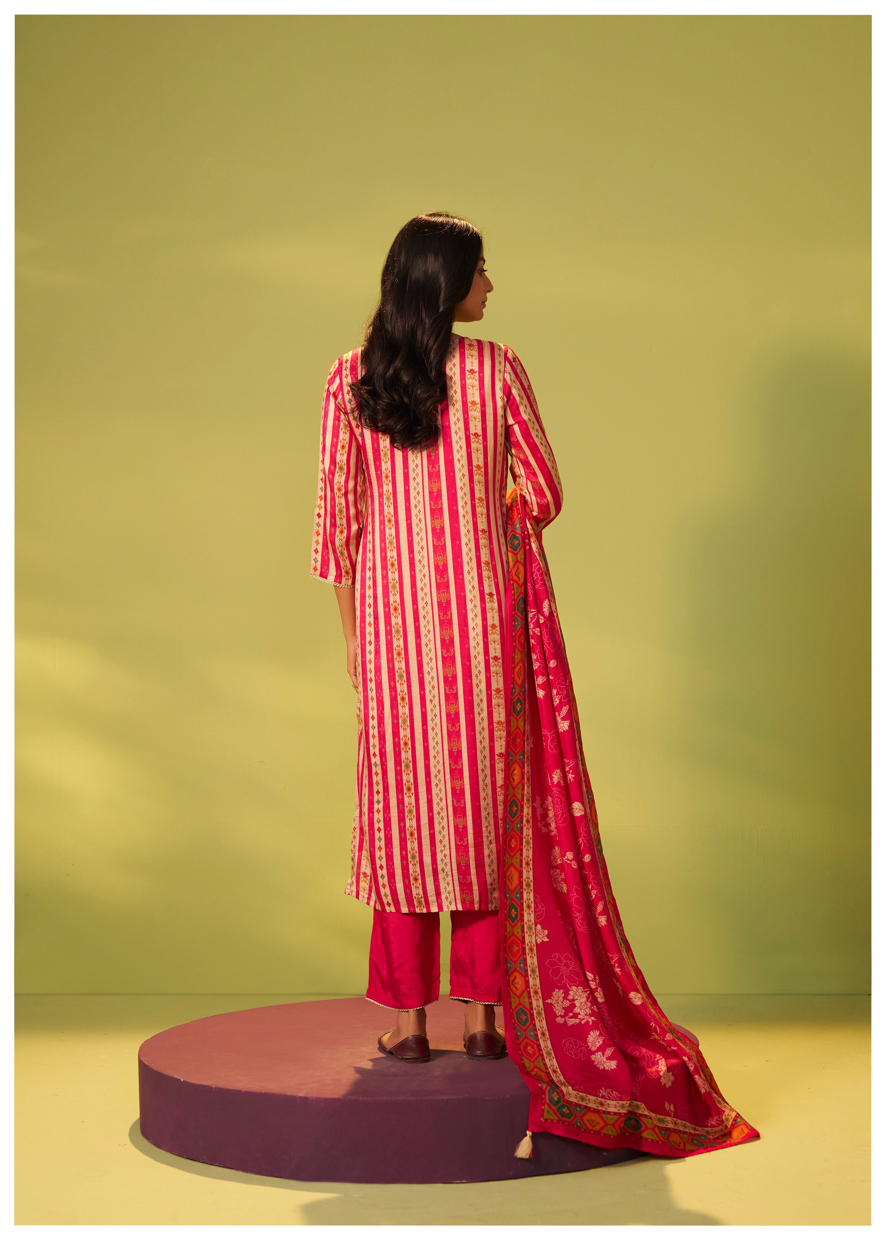 Position Print Russian Silk Kurta Set