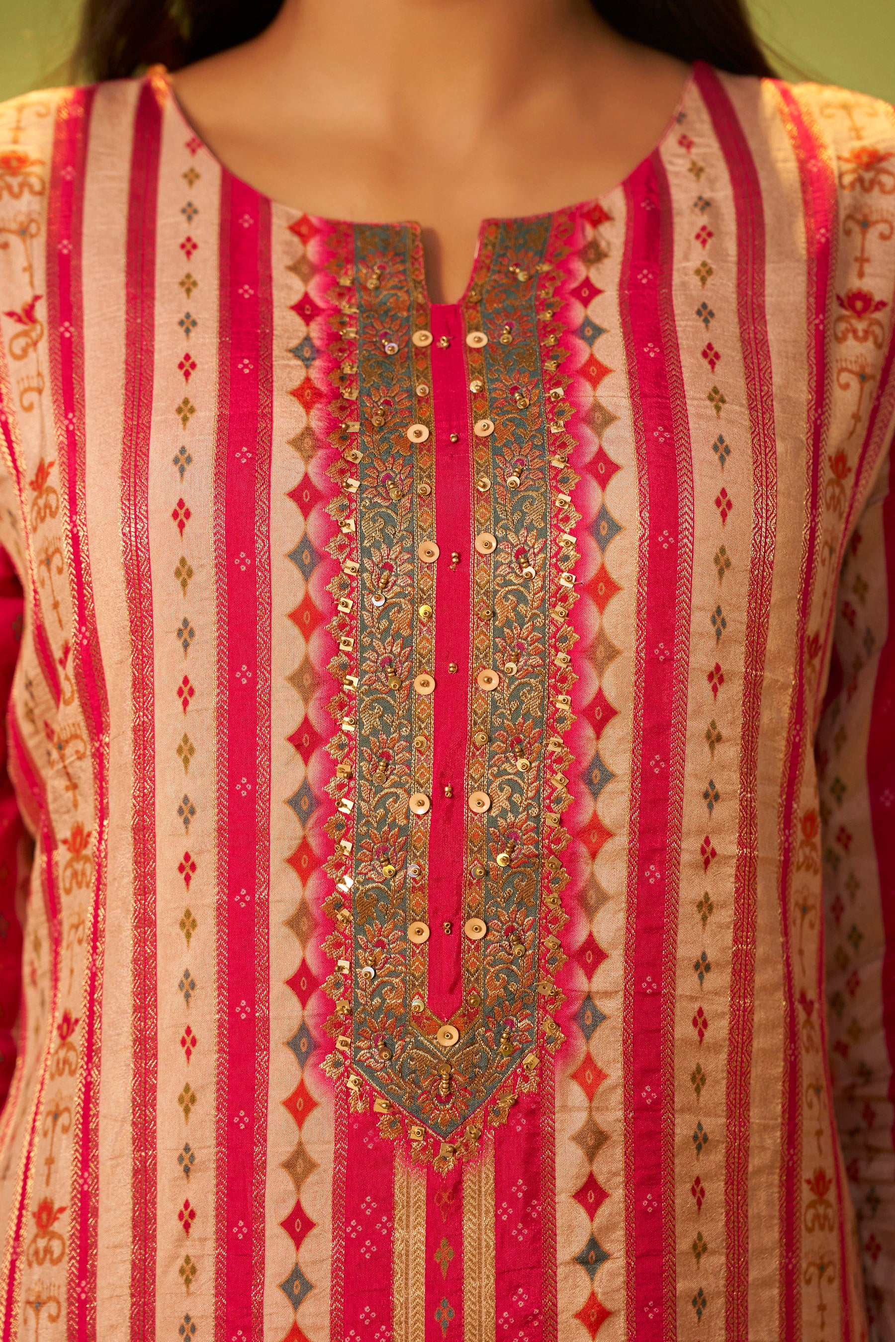 Position Print Russian Silk Kurta Set