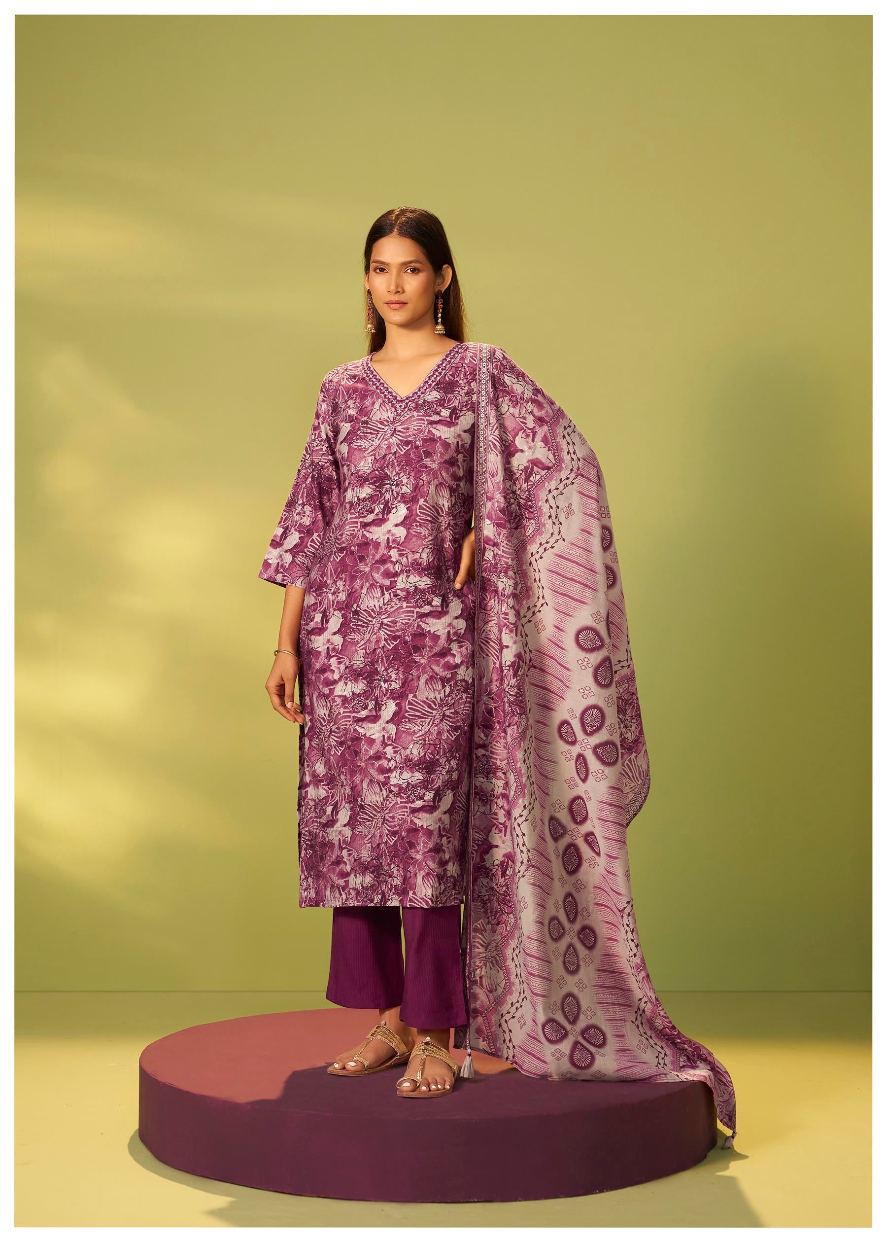 Berry Wine Silk Kurta Set