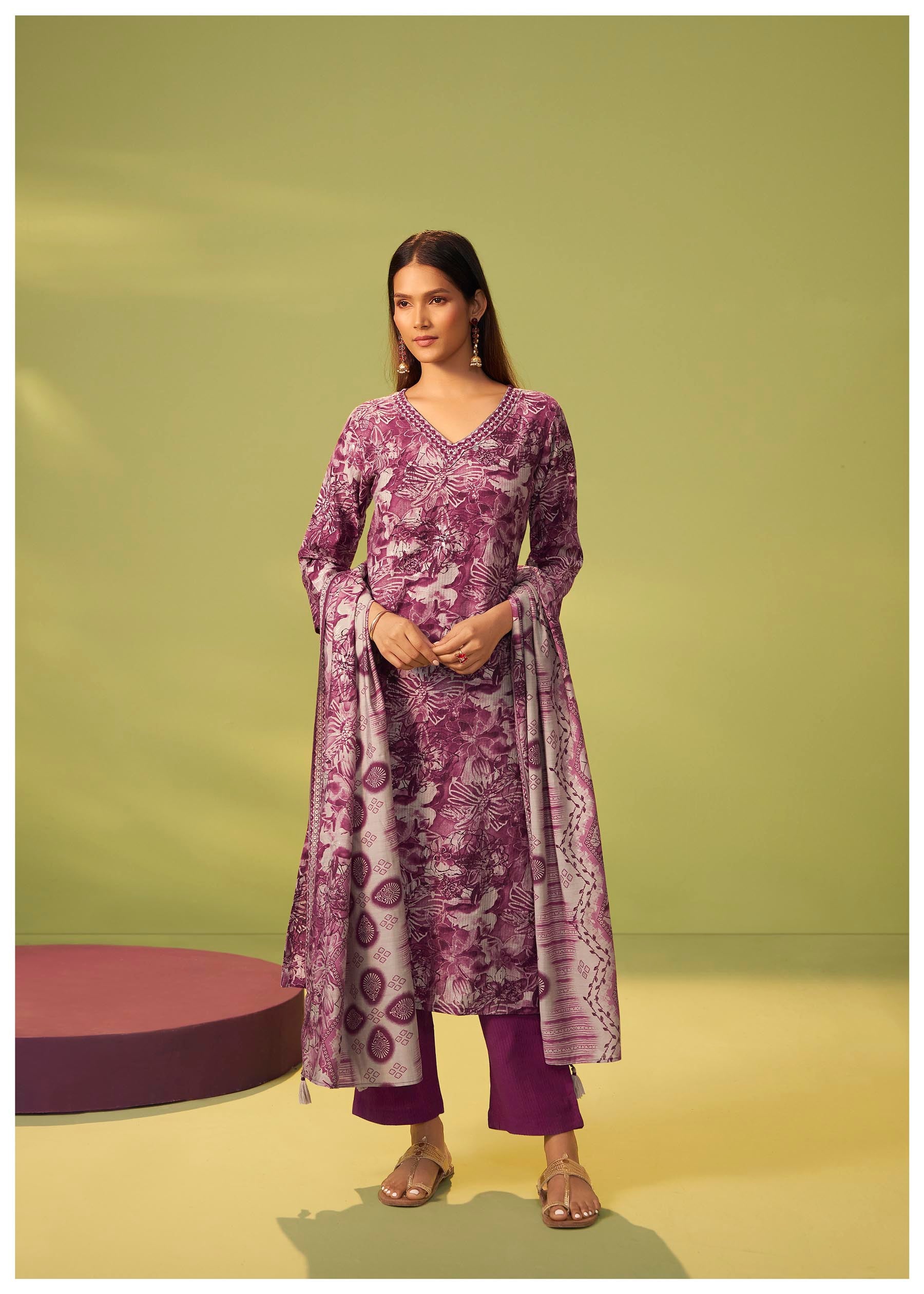 Berry Wine Silk Kurta Set