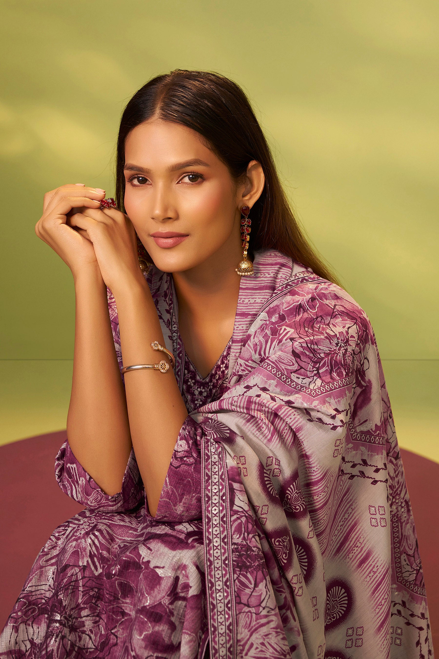 Berry Wine Silk Kurta Set