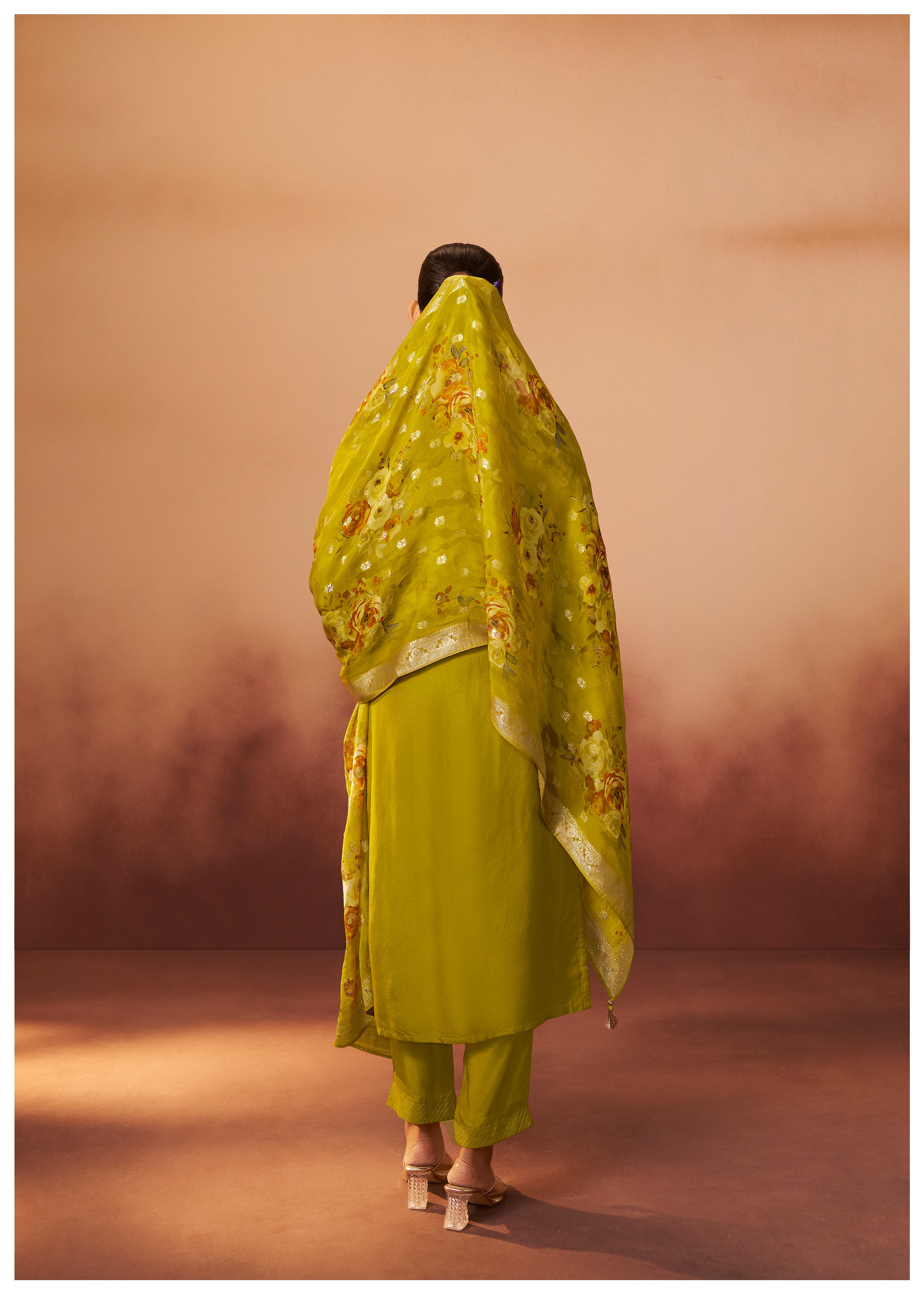 Digital Print Organza Jacquard Dupatta Set