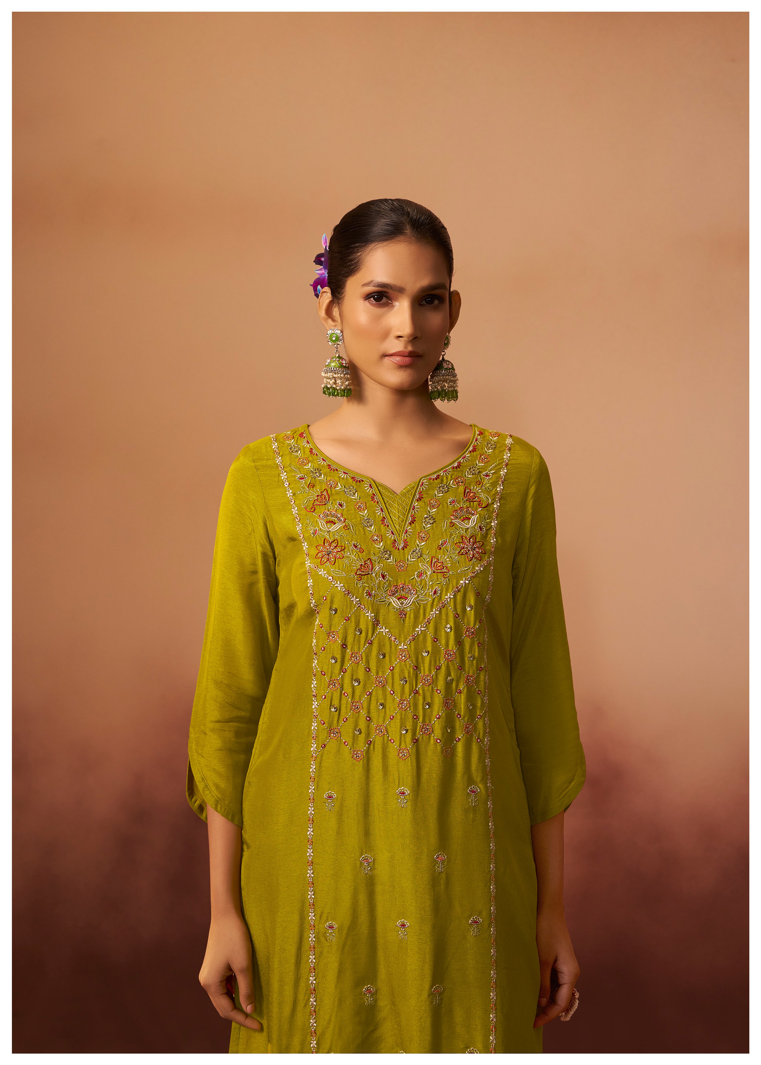 Digital Print Organza Jacquard Dupatta Set