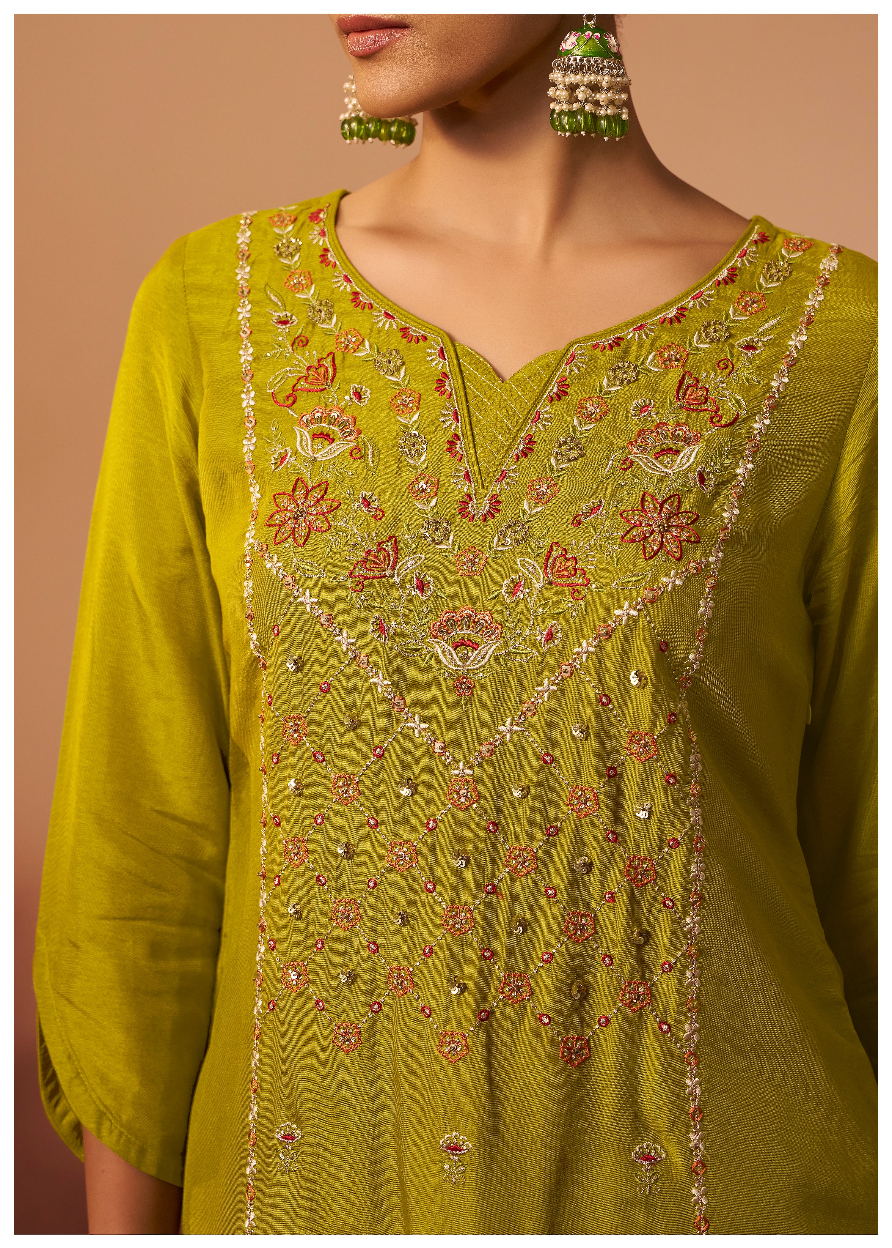 Digital Print Organza Jacquard Dupatta Set