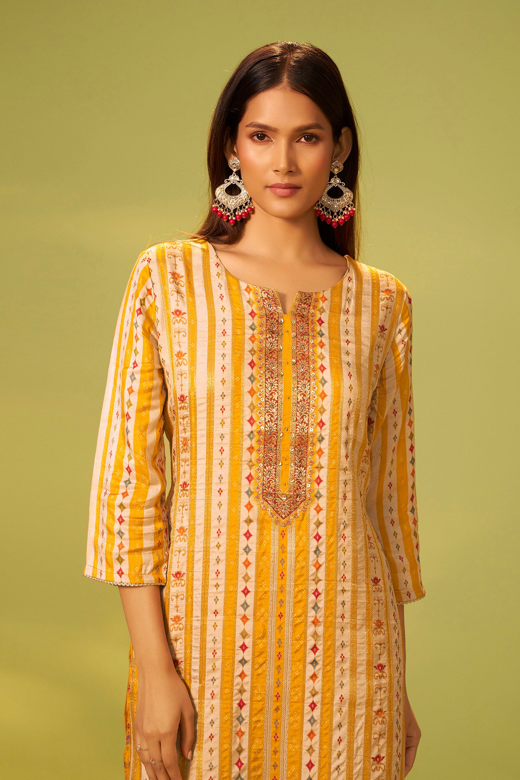 Russian Silk with Position Print Kurta Set
