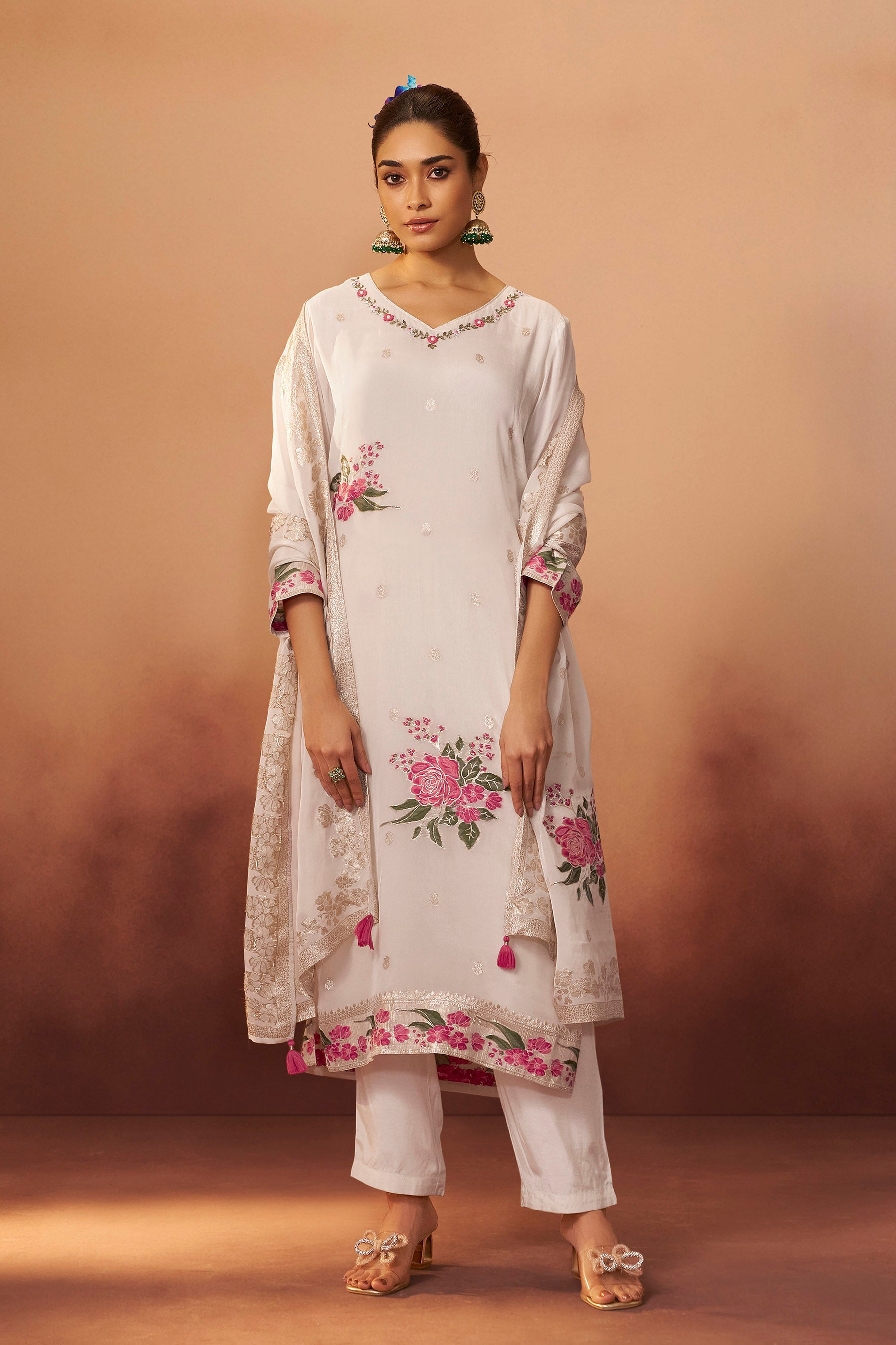 Organza Kurta Set – Cream