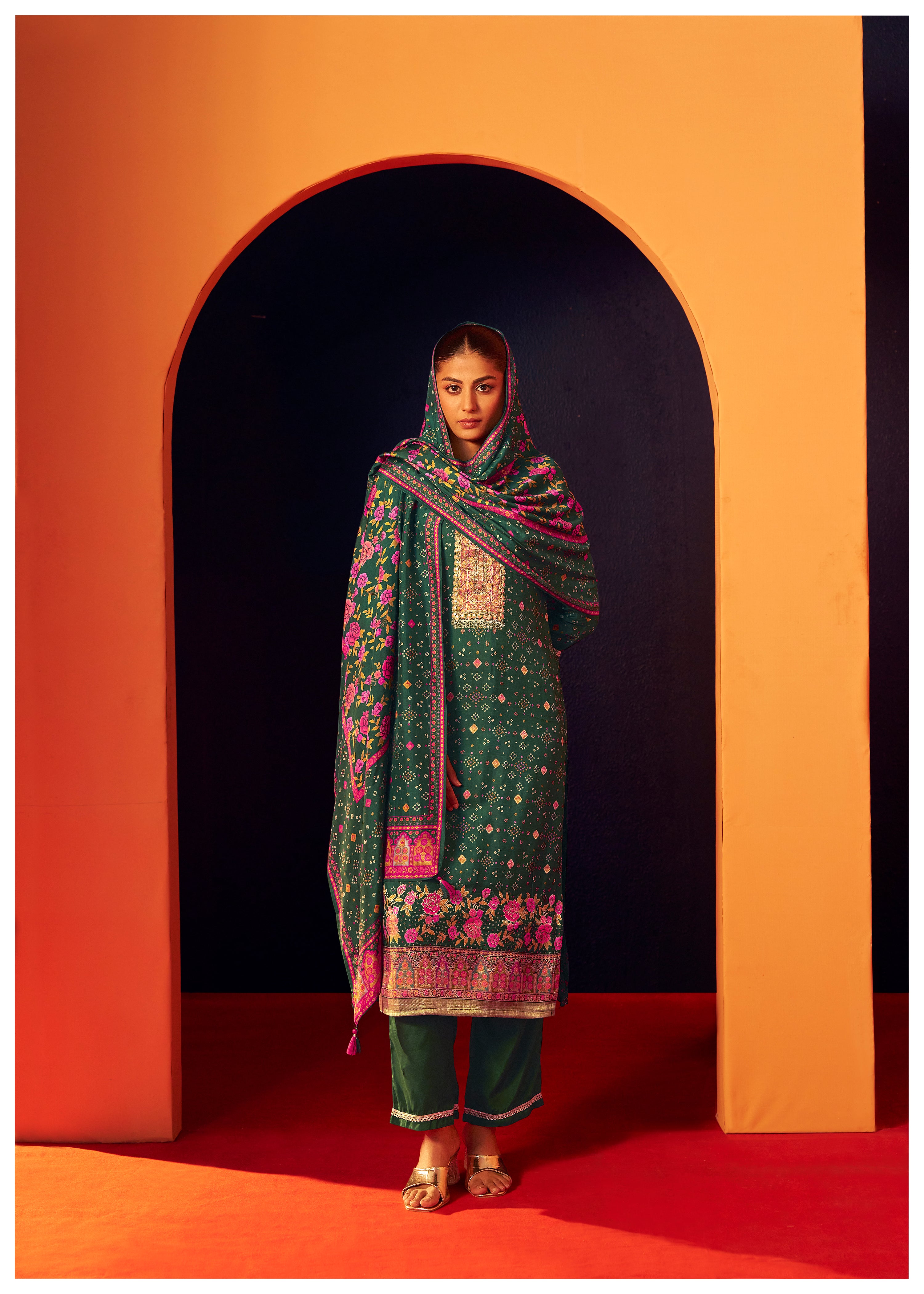 Position Print Russian Silk Kurta Set