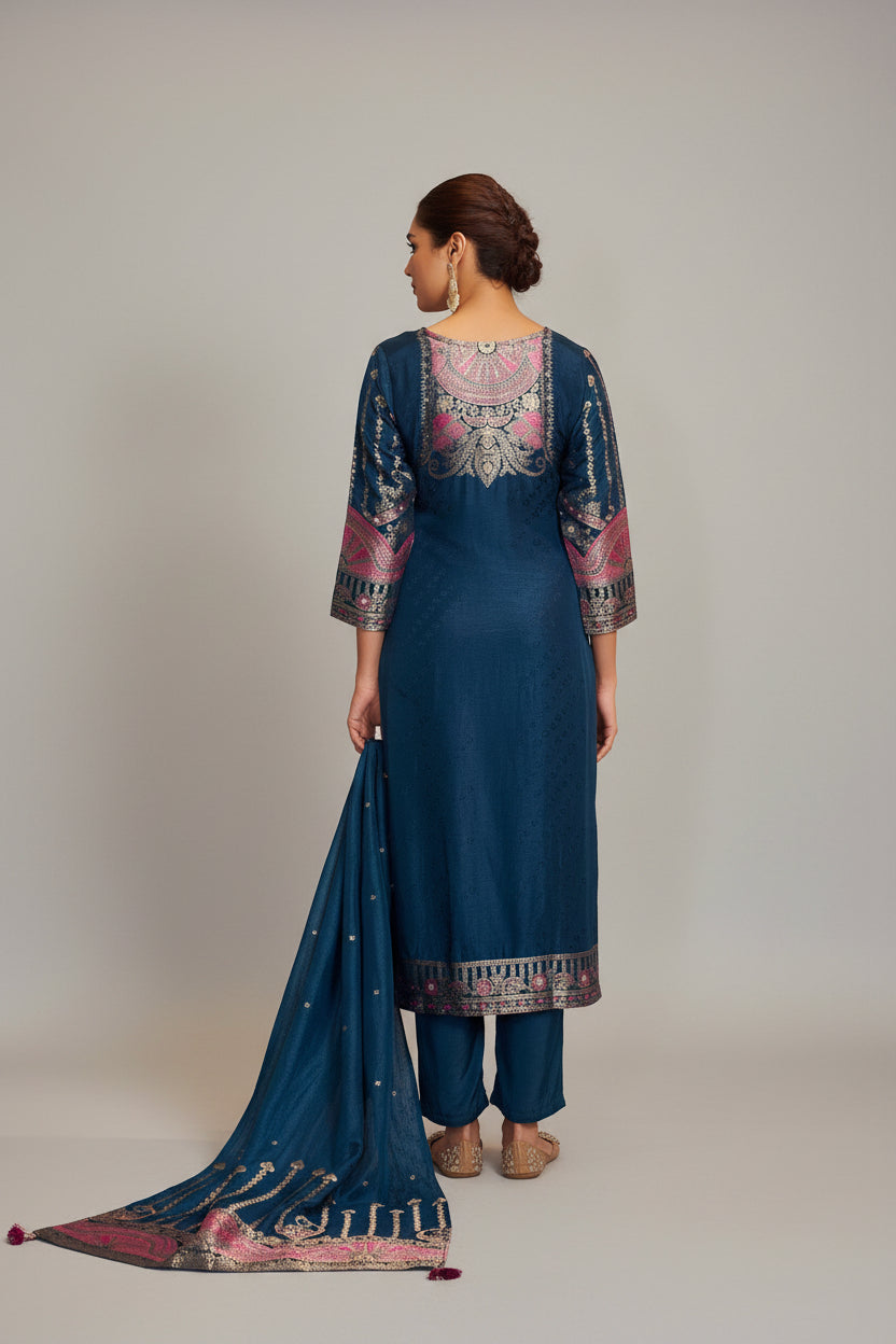 Russian Jacquard Set – Blue