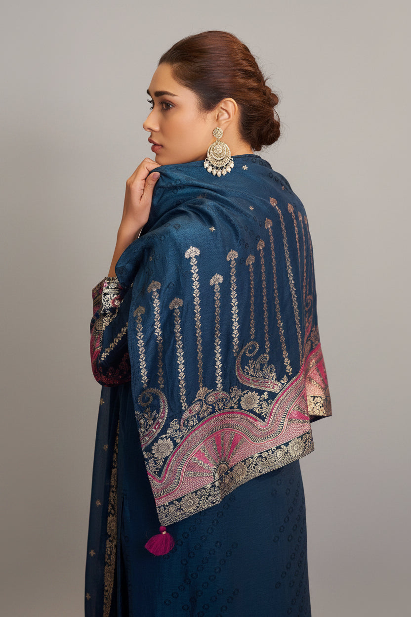 Russian Jacquard Set – Blue