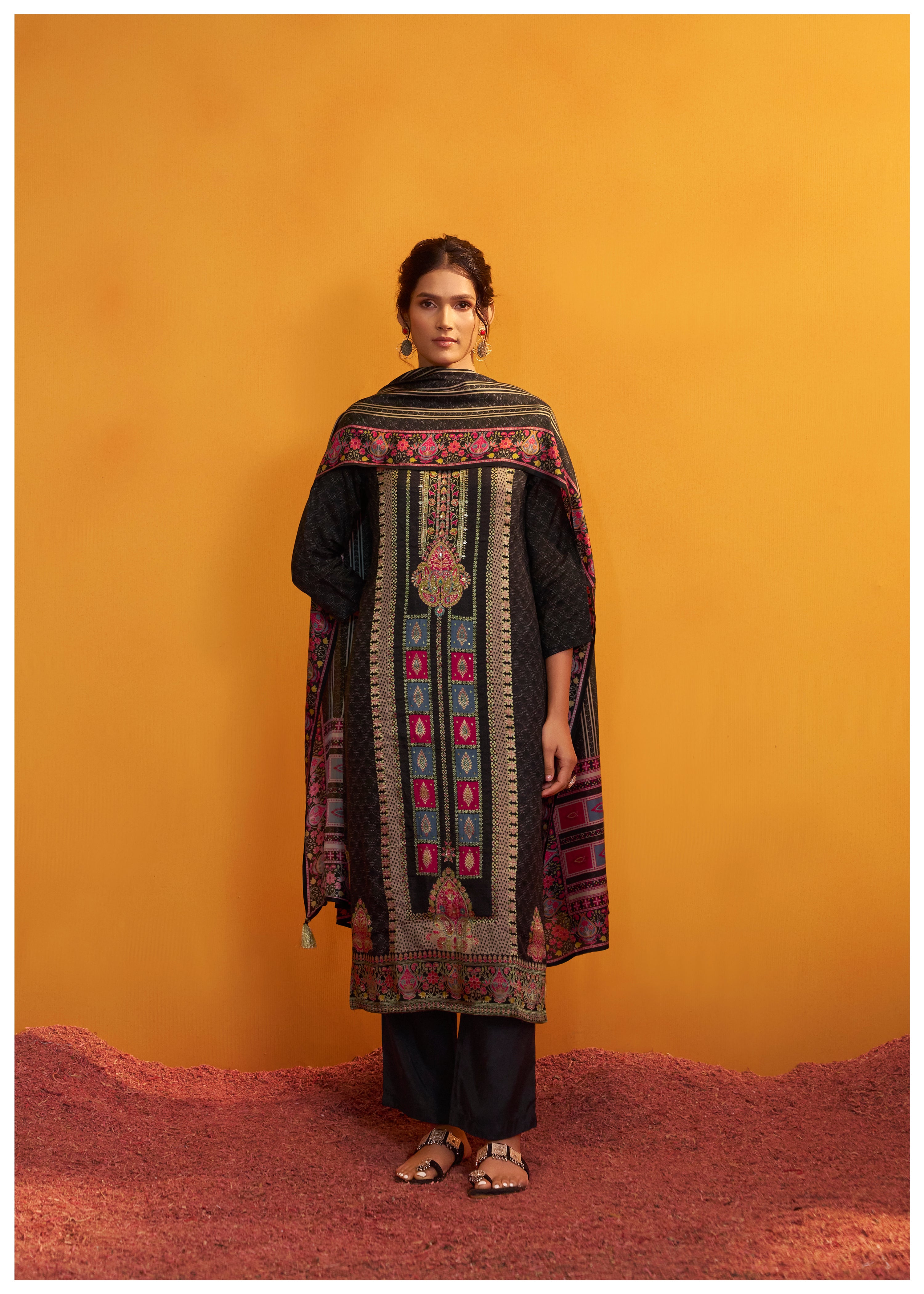 Position Print Russian Silk Kurta Set