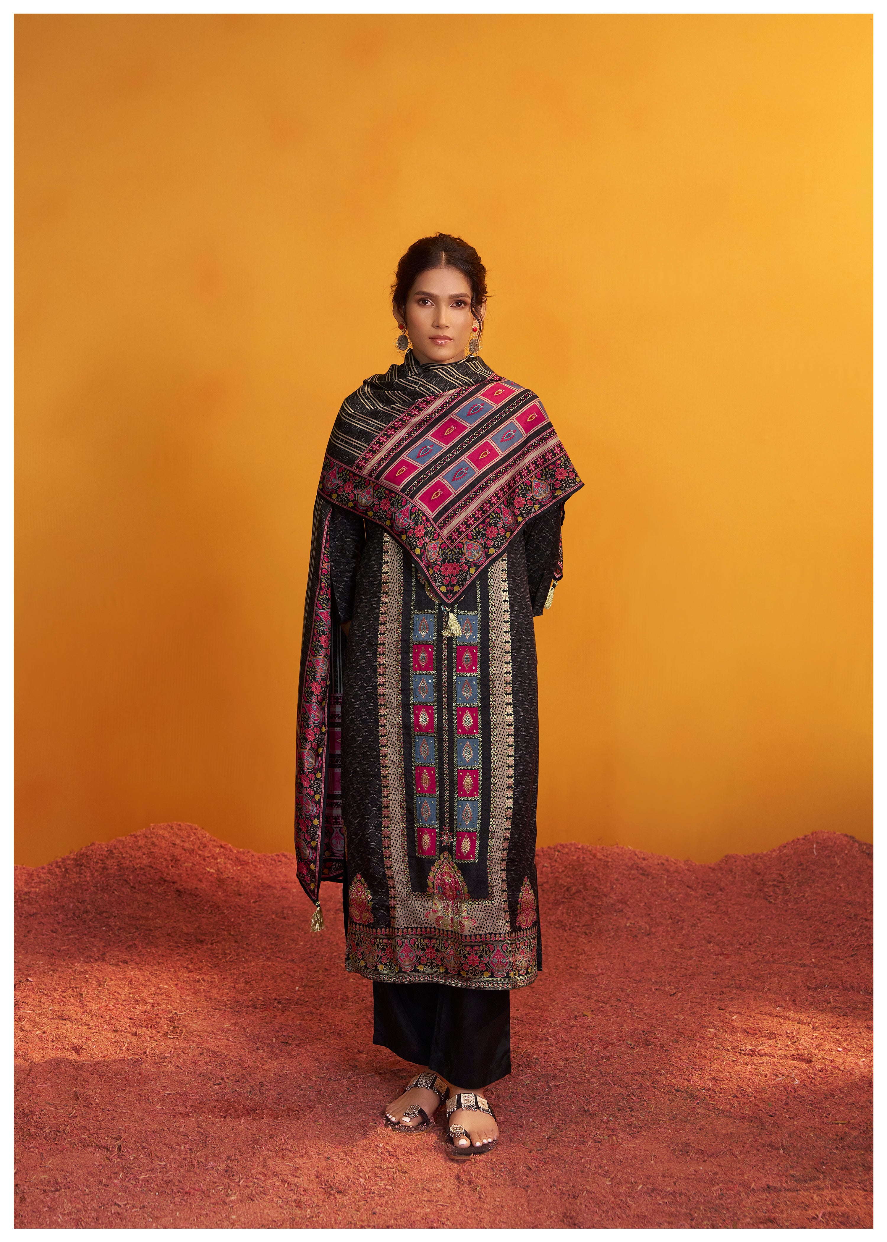 Position Print Russian Silk Kurta Set