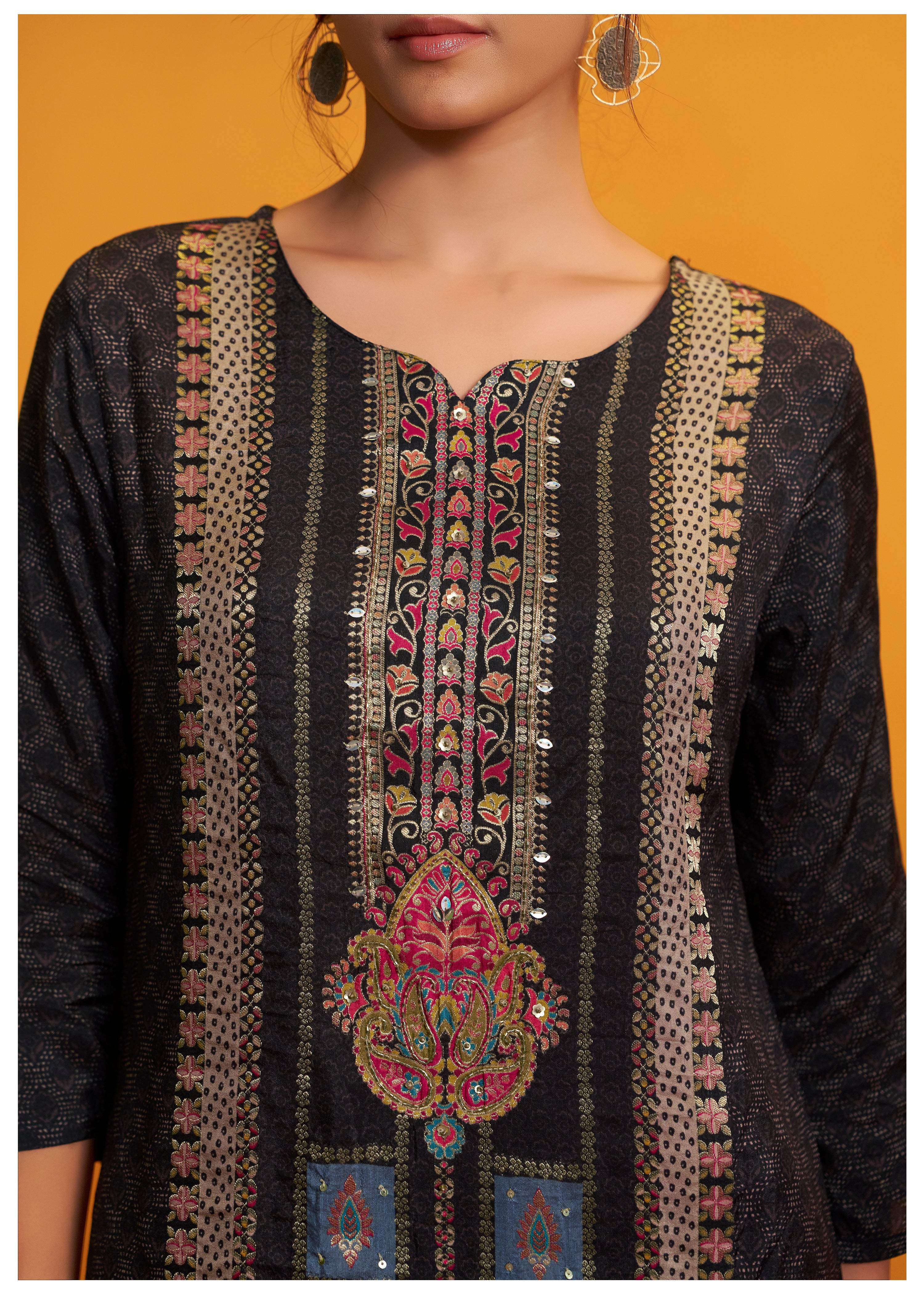 Position Print Russian Silk Kurta Set
