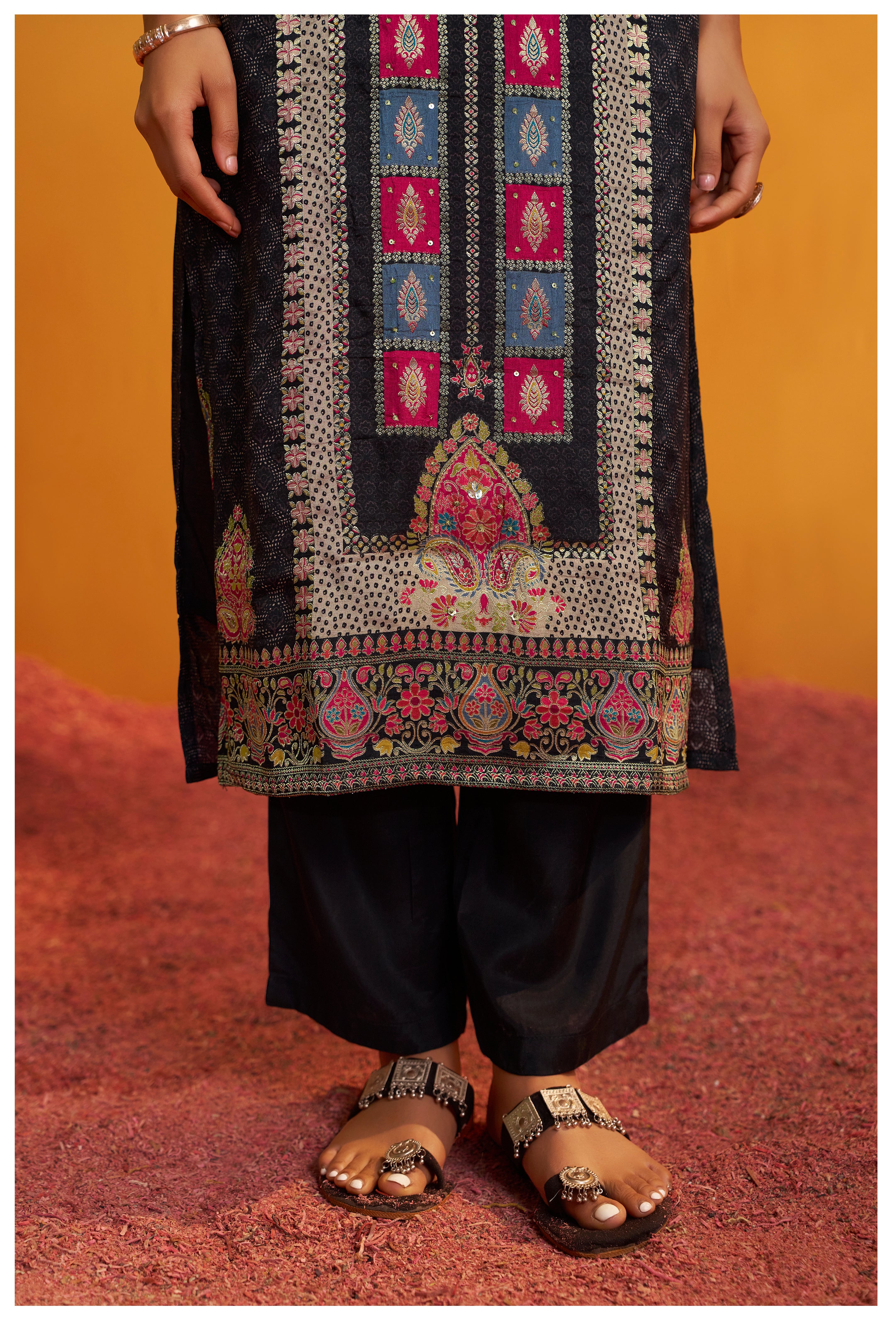 Position Print Russian Silk Kurta Set
