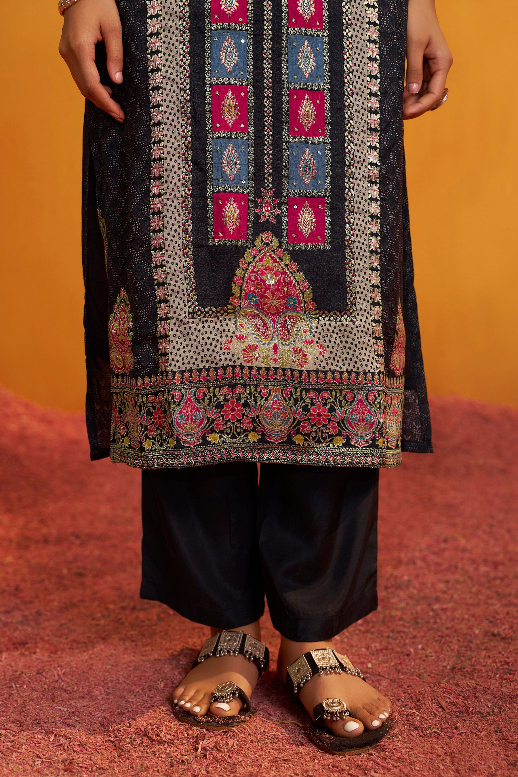 Position Print Russian Silk Kurta Set