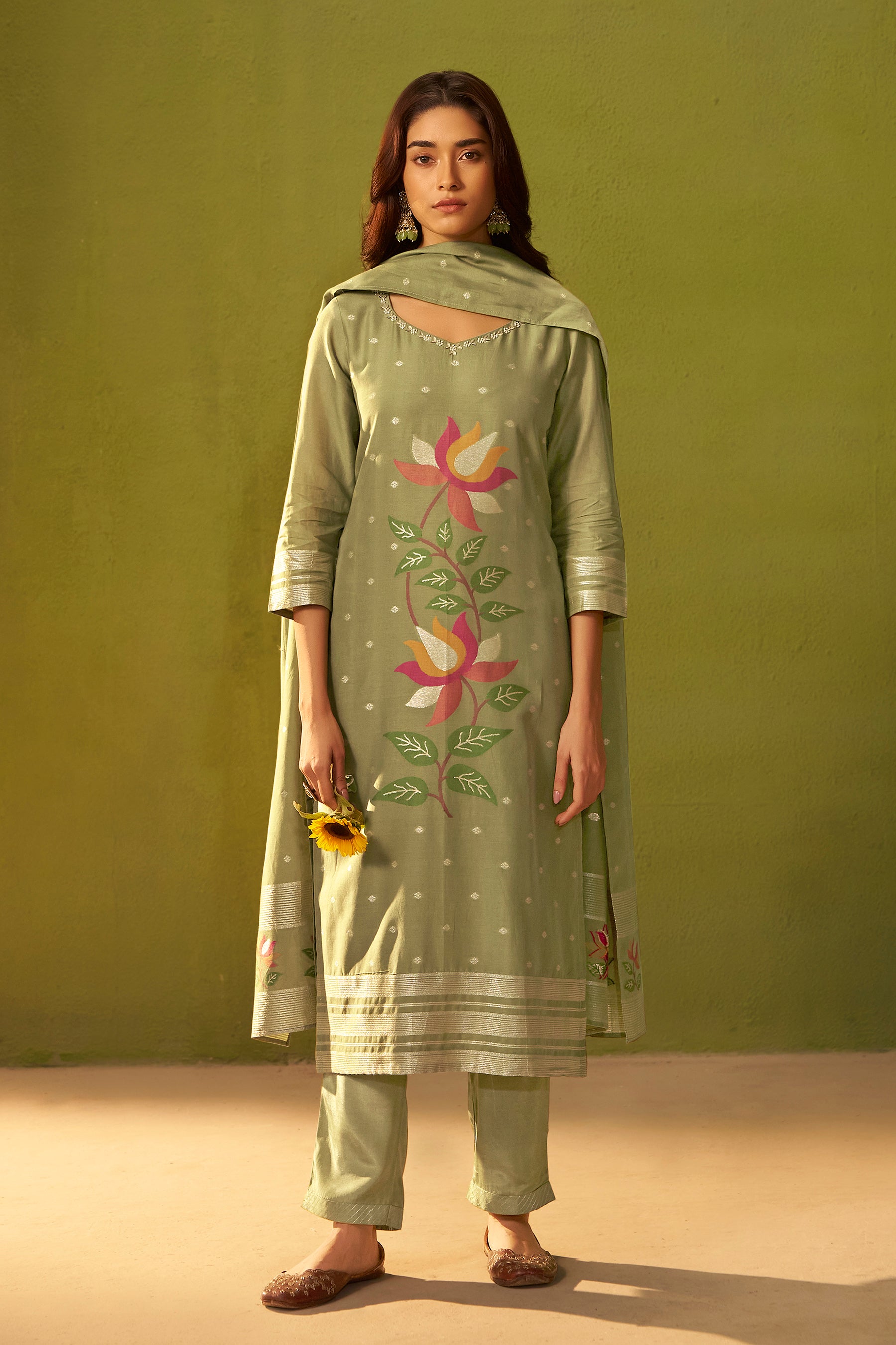 Chanderi Jacquard Set