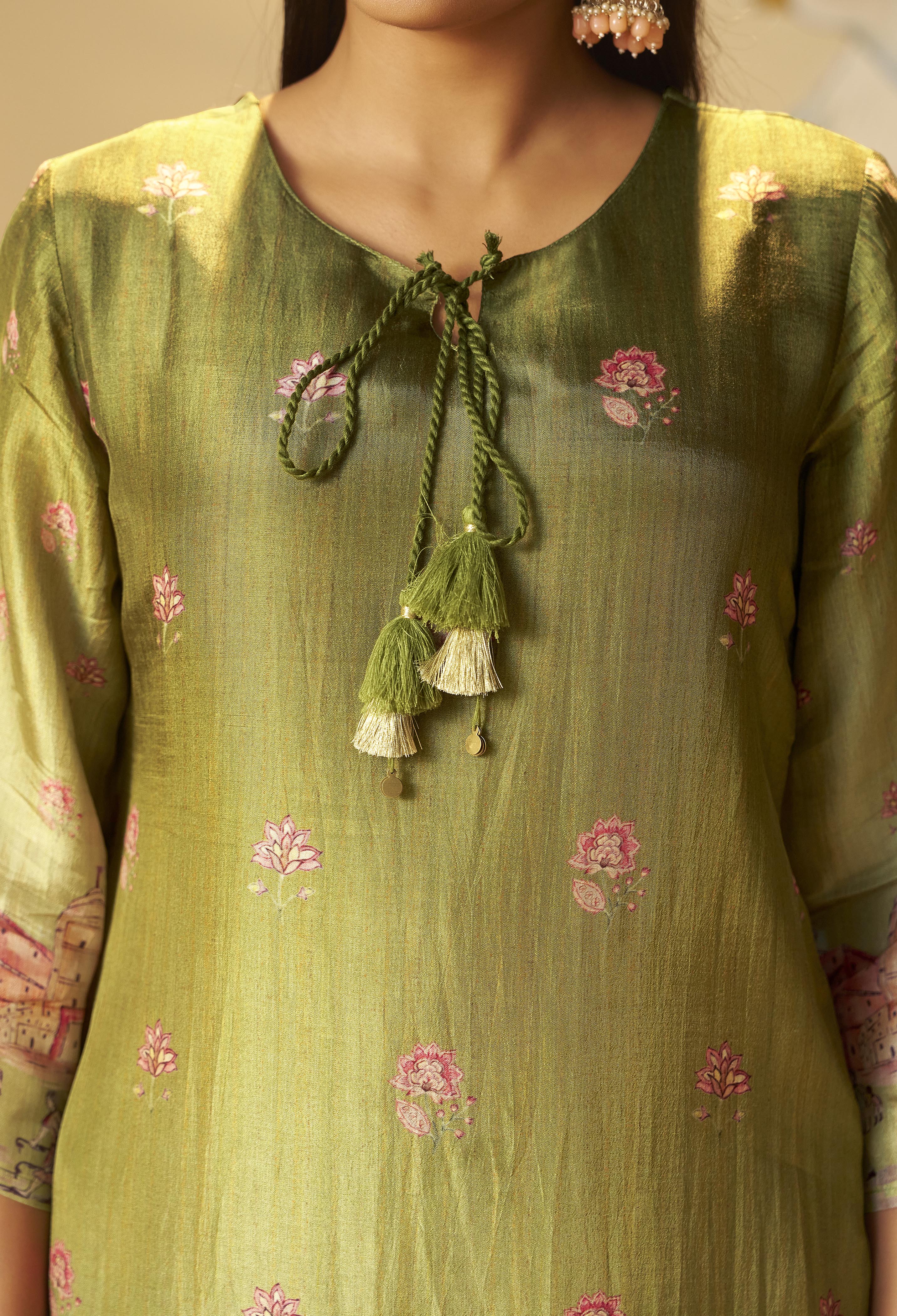 Meadow Green Dola Digital Kurta Set