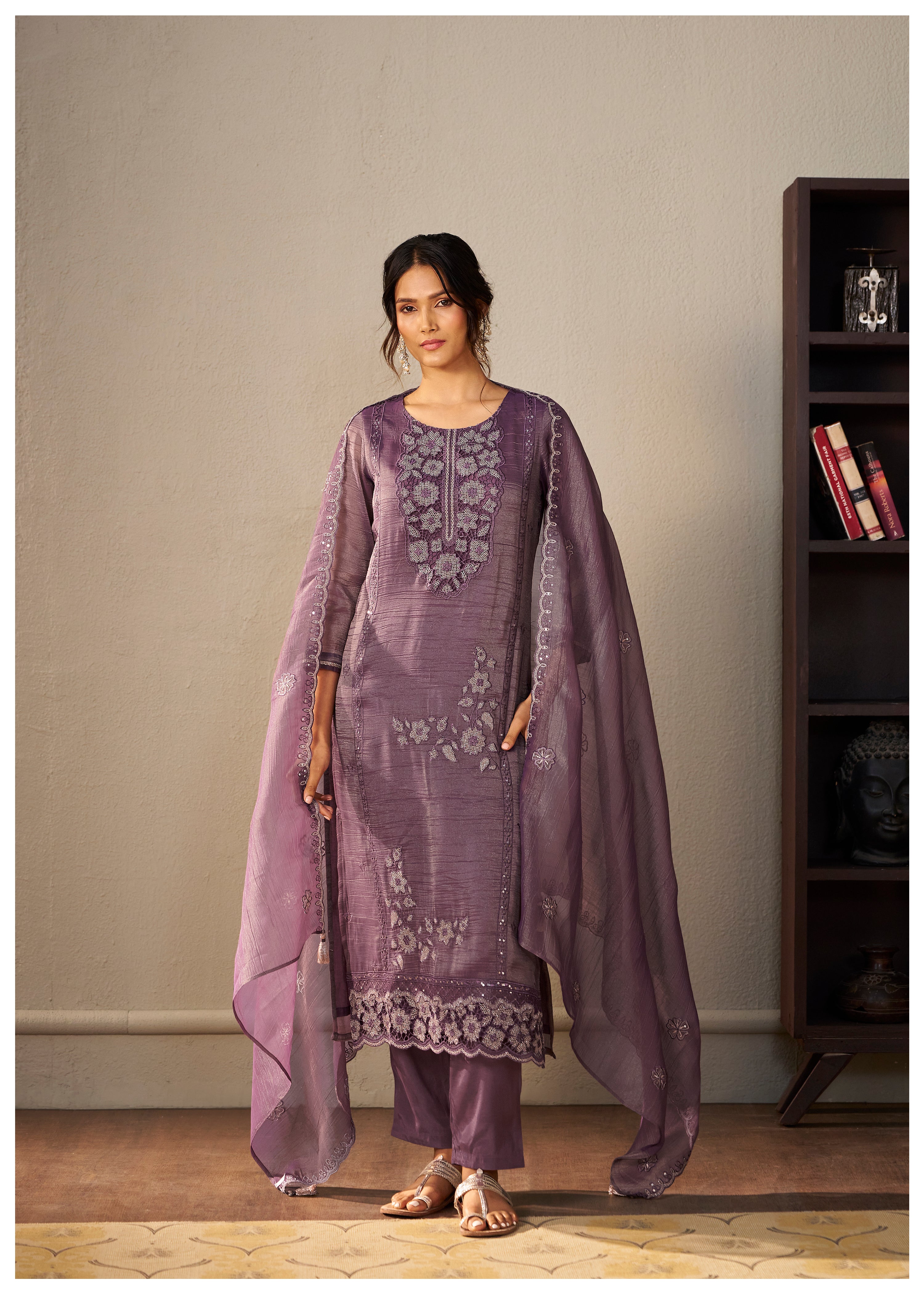 Crush Organza Borer Embroidery Set