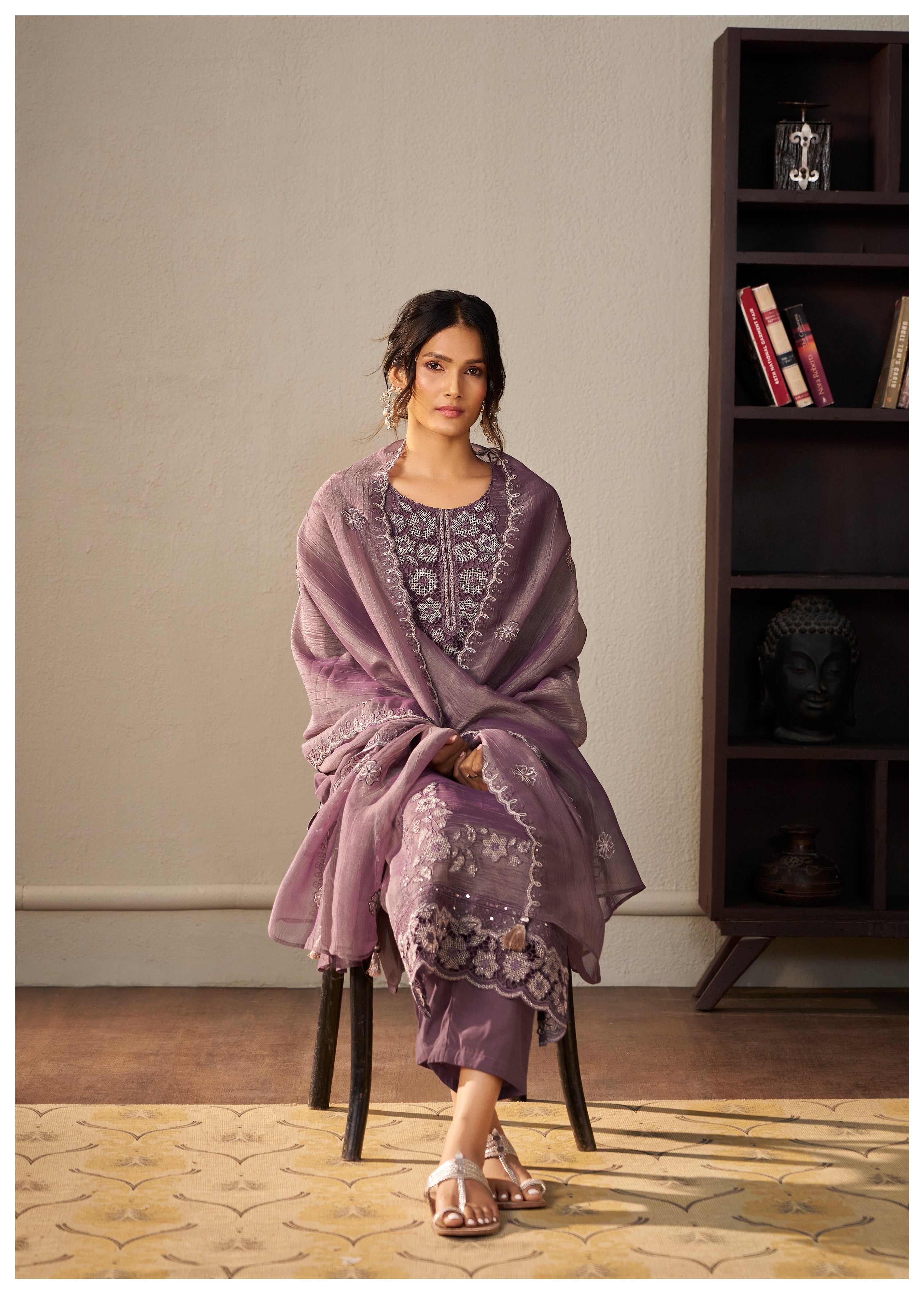 Crush Organza Borer Embroidery Set