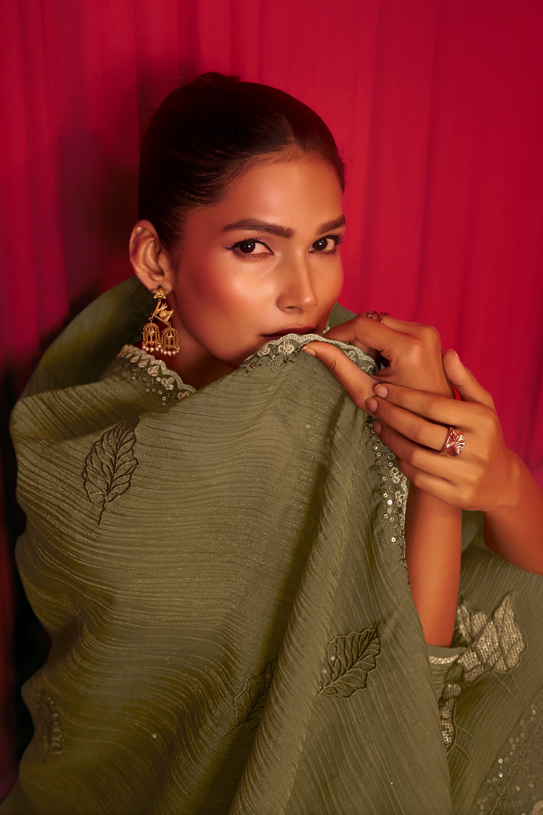 Crush Organza Border Embroidery Set