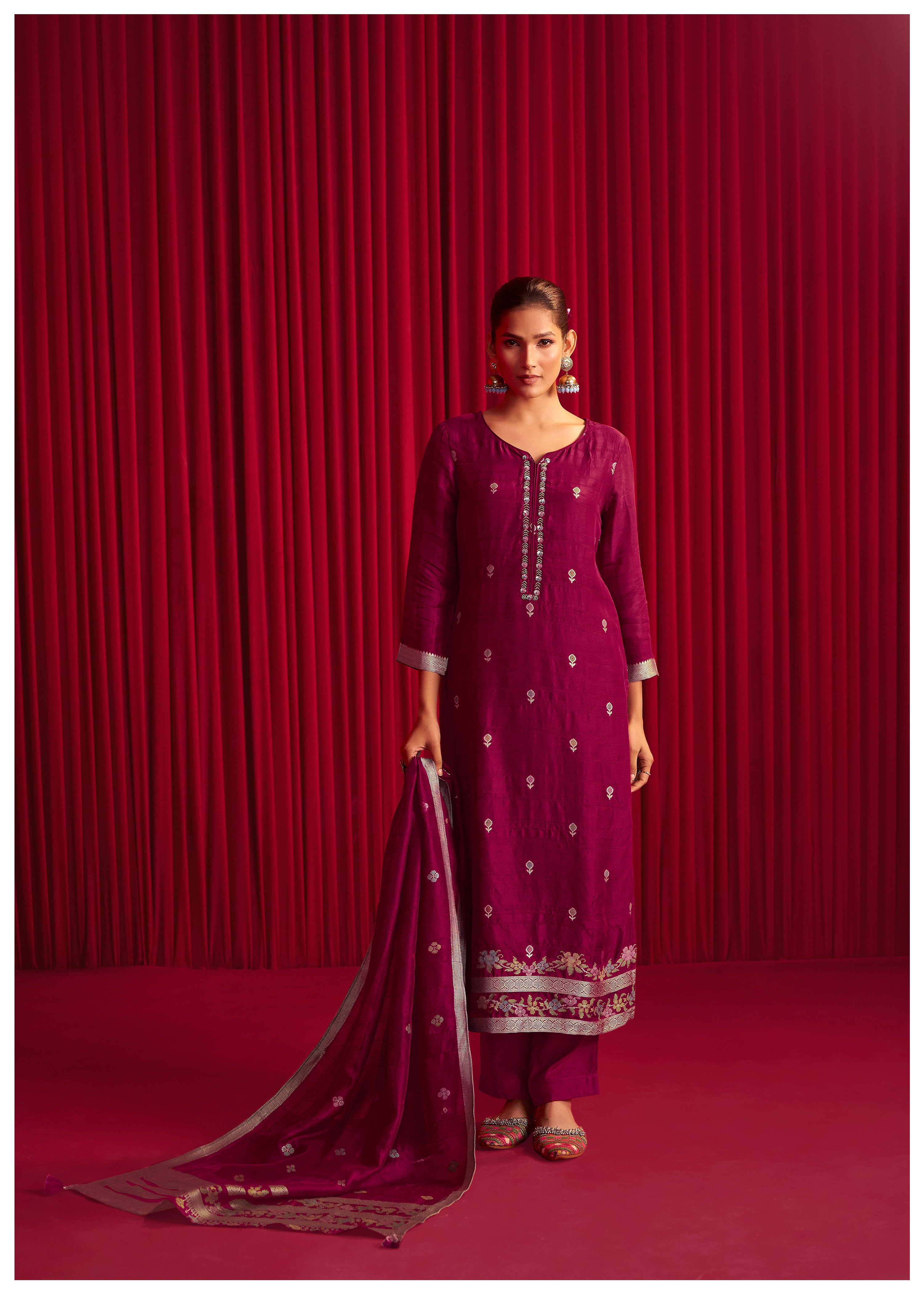 Bhagalpuri Silk Jacquard Set