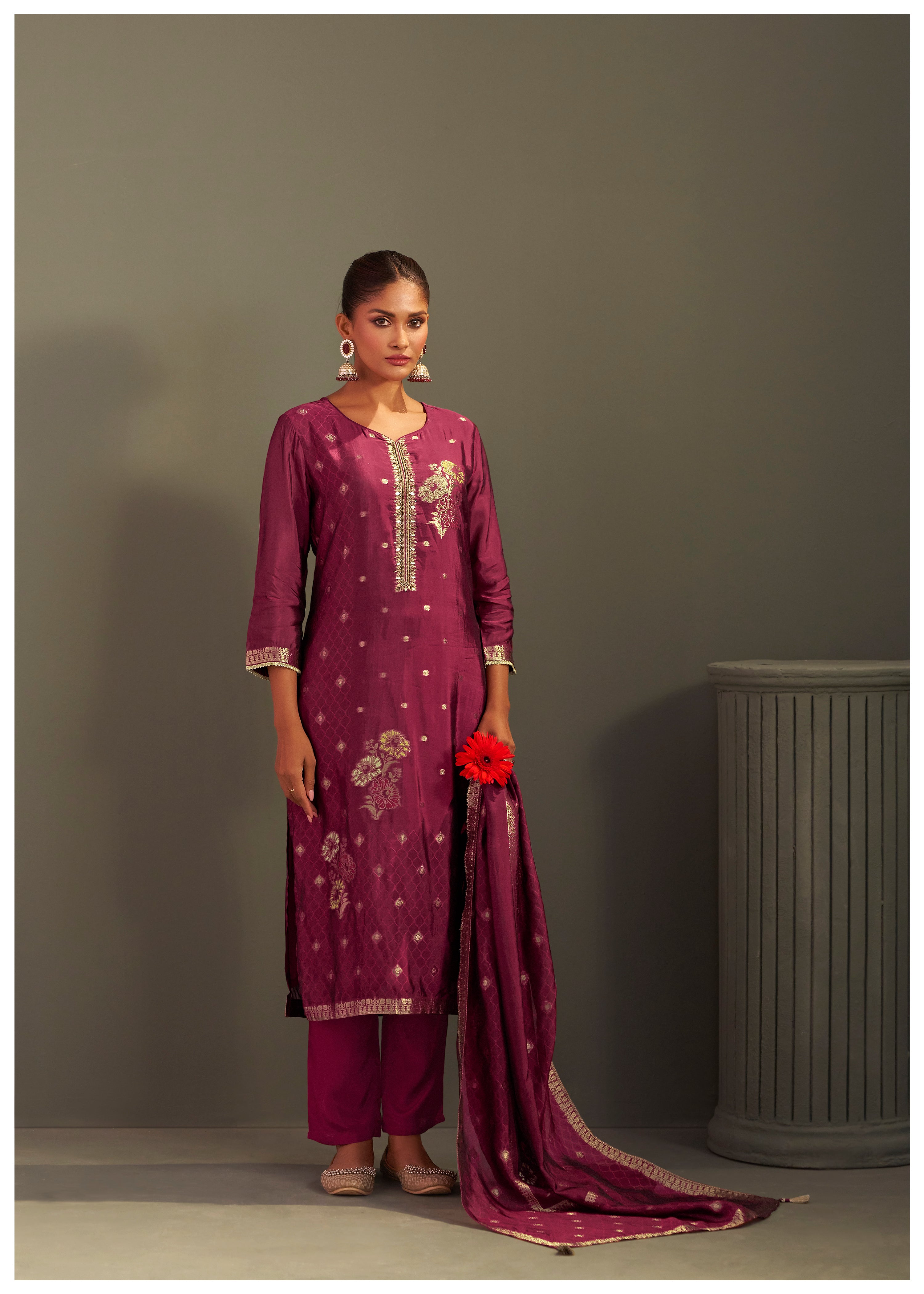 Yarn Dyed Viscose Kurta Set