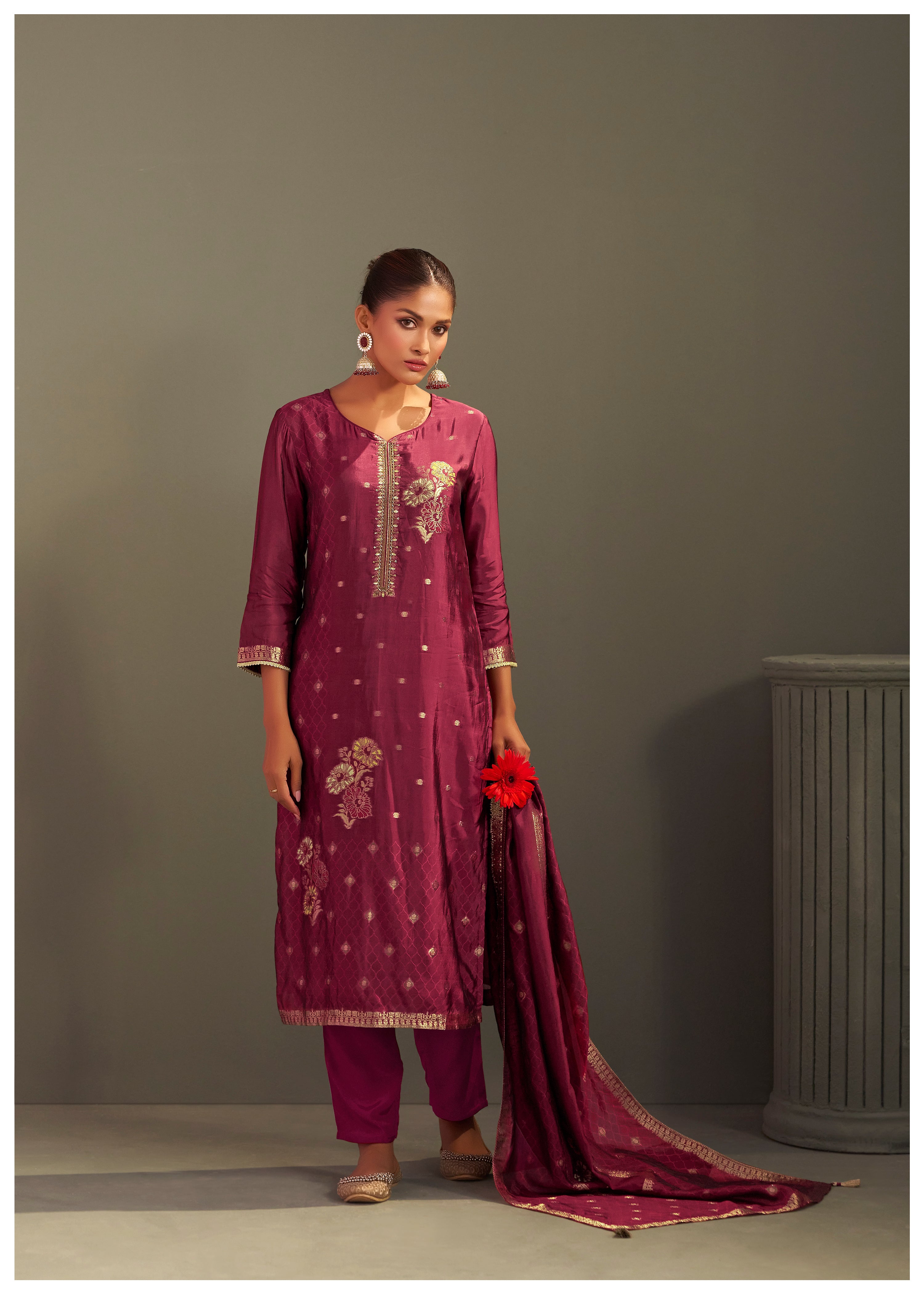 Yarn Dyed Viscose Kurta Set