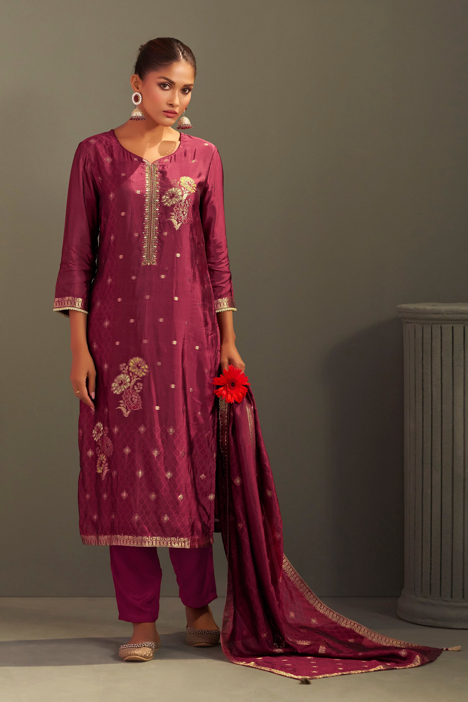 Yarn Dyed Viscose Kurta Set
