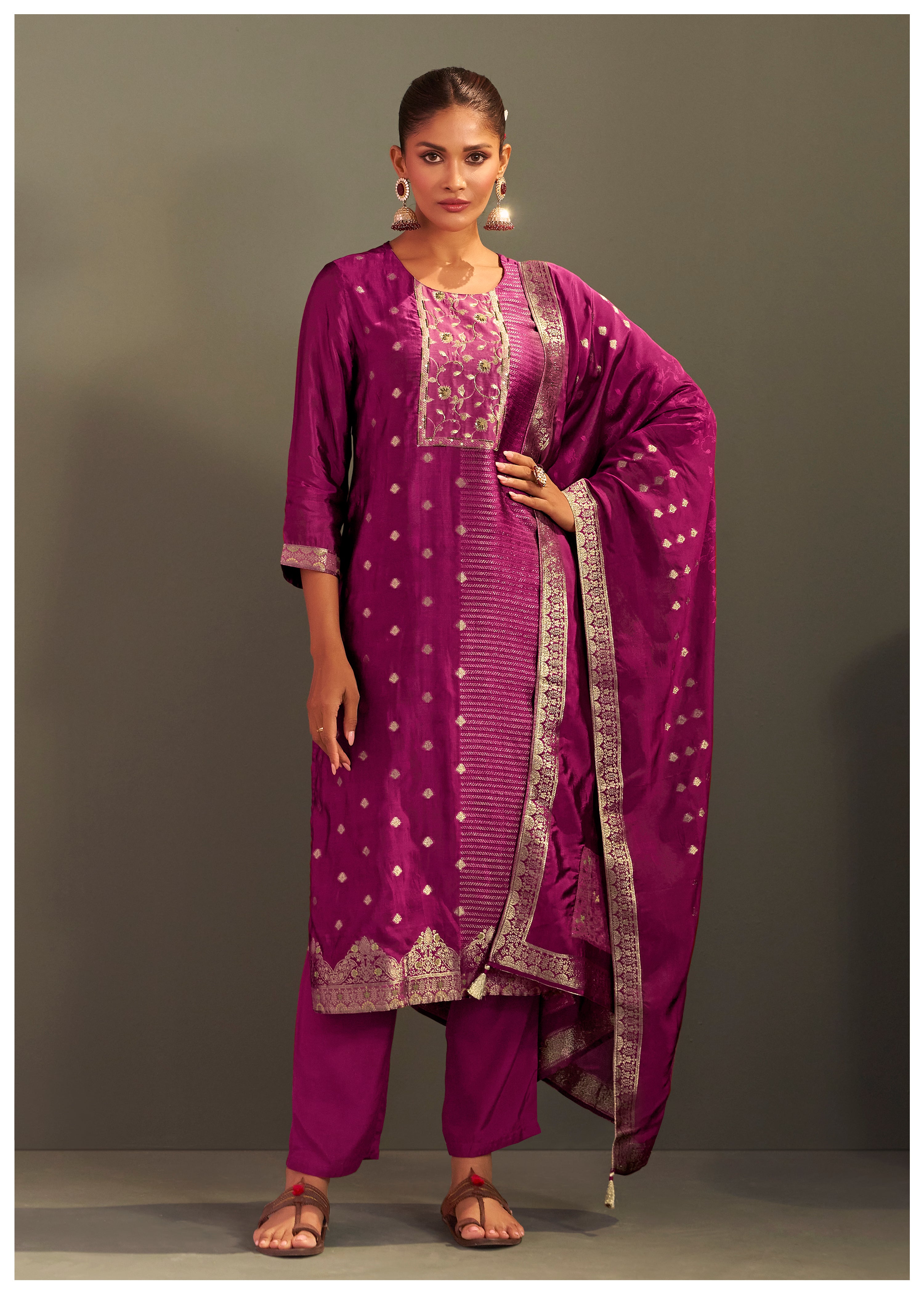 Yarn Dyed Viscose Kurta Set