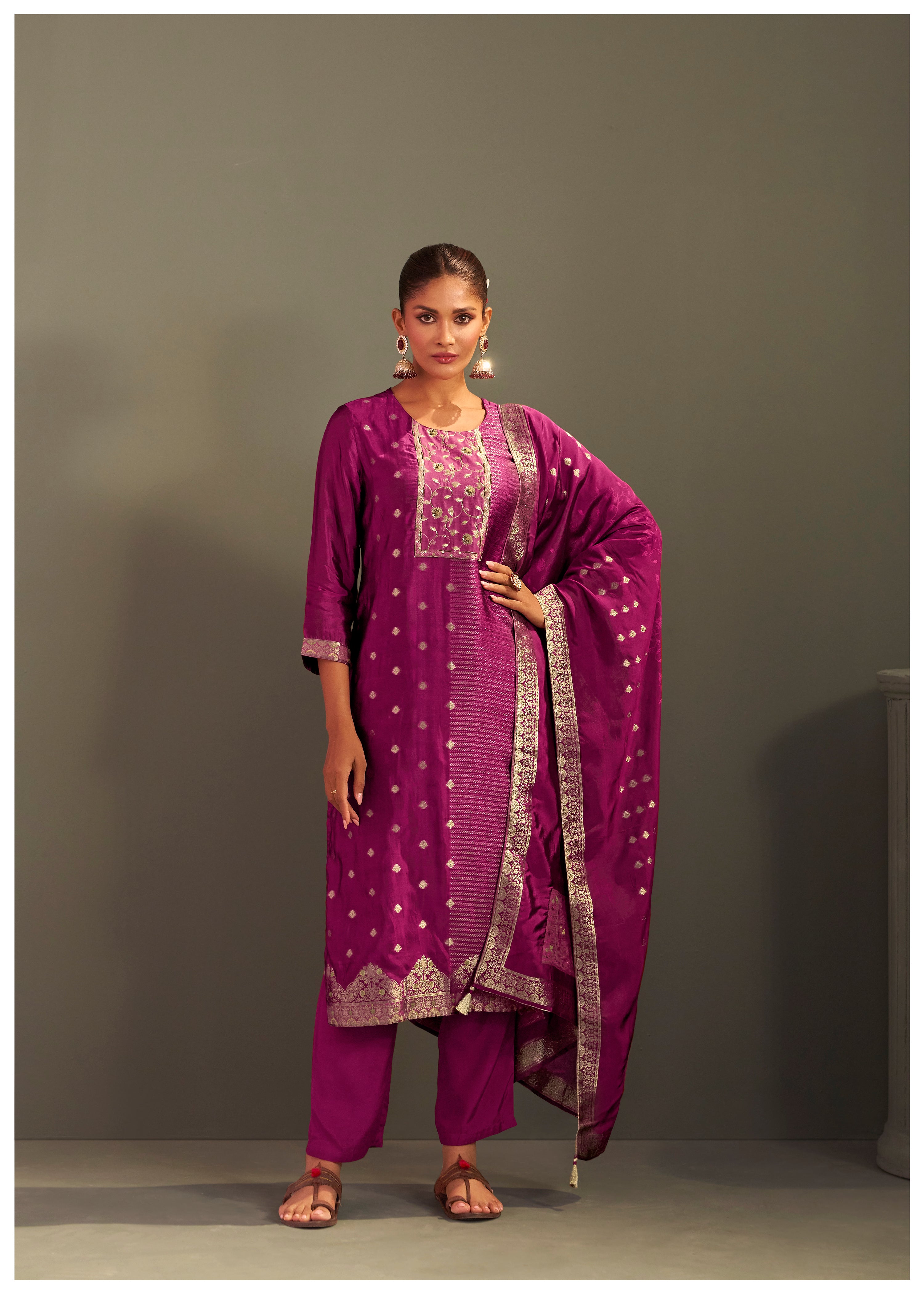Yarn Dyed Viscose Kurta Set