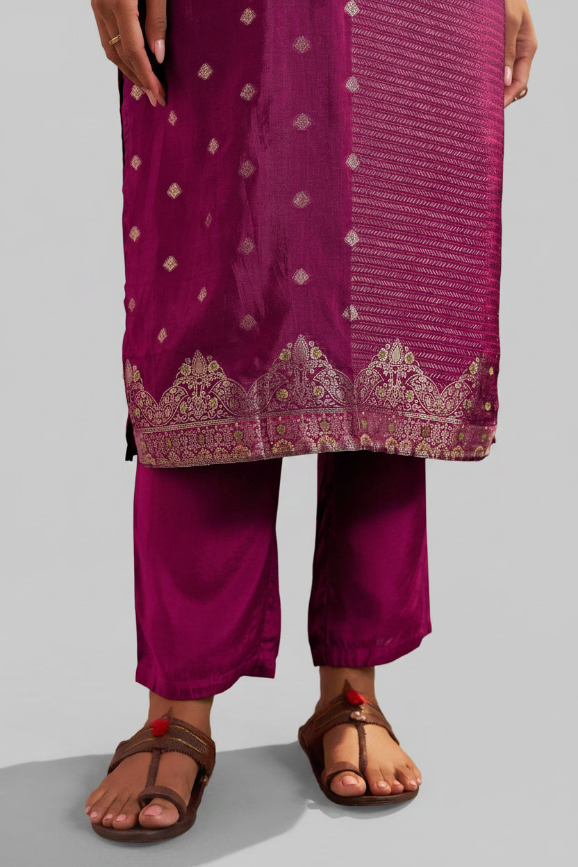 Rani Handworked Silk Festive Kurta Set