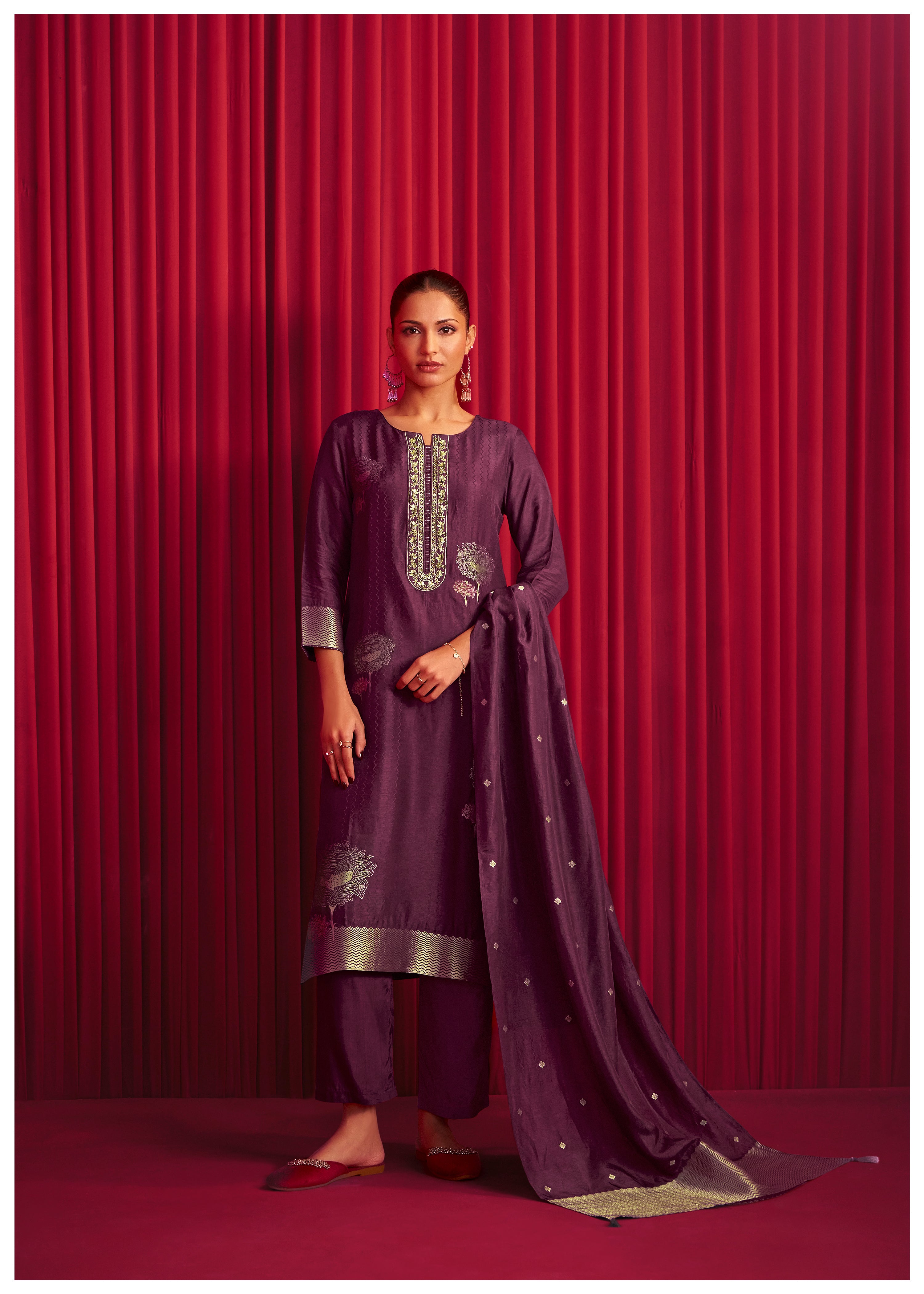 Viscose Silk Jacquard Set
