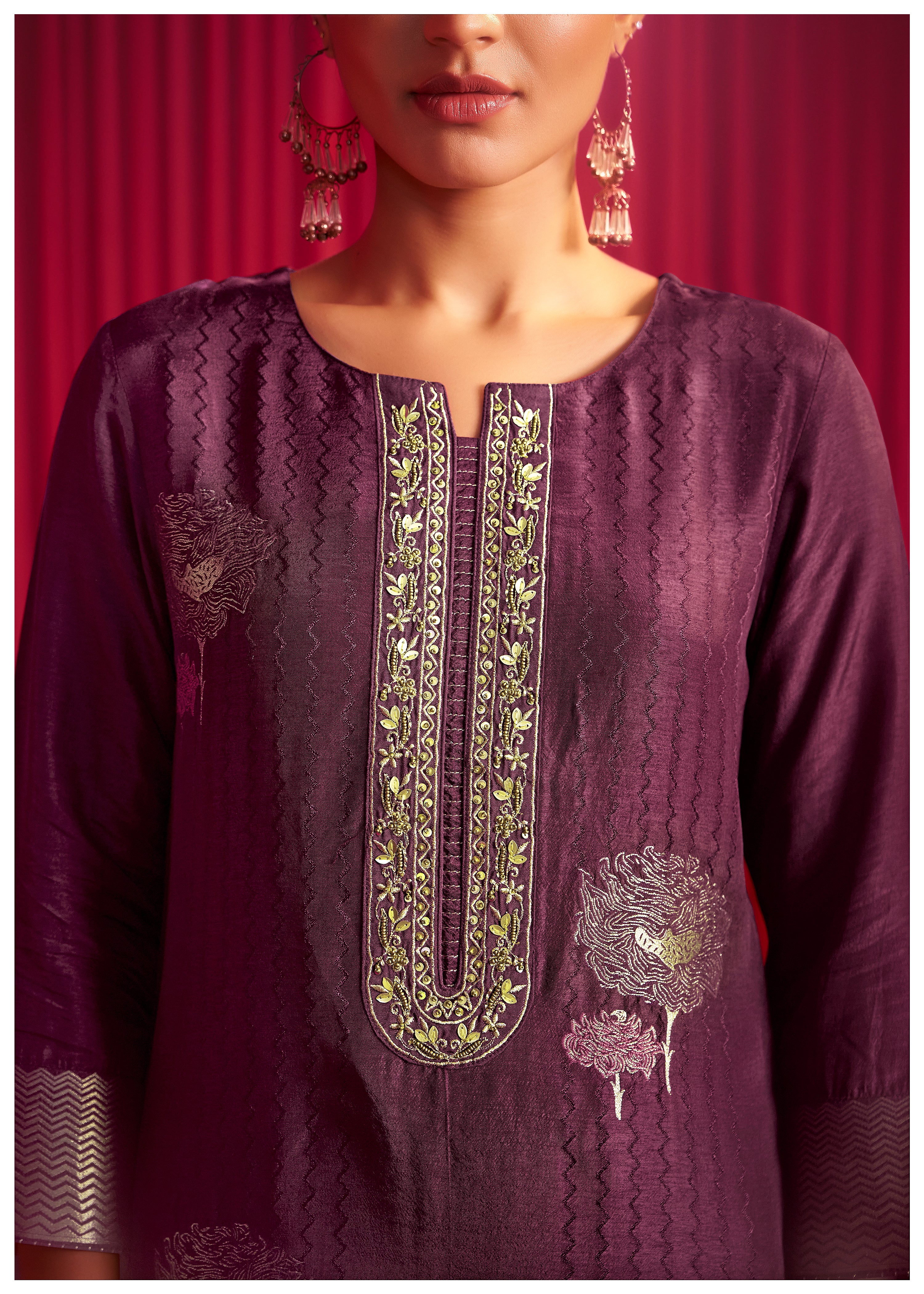 Viscose Silk Jacquard Set