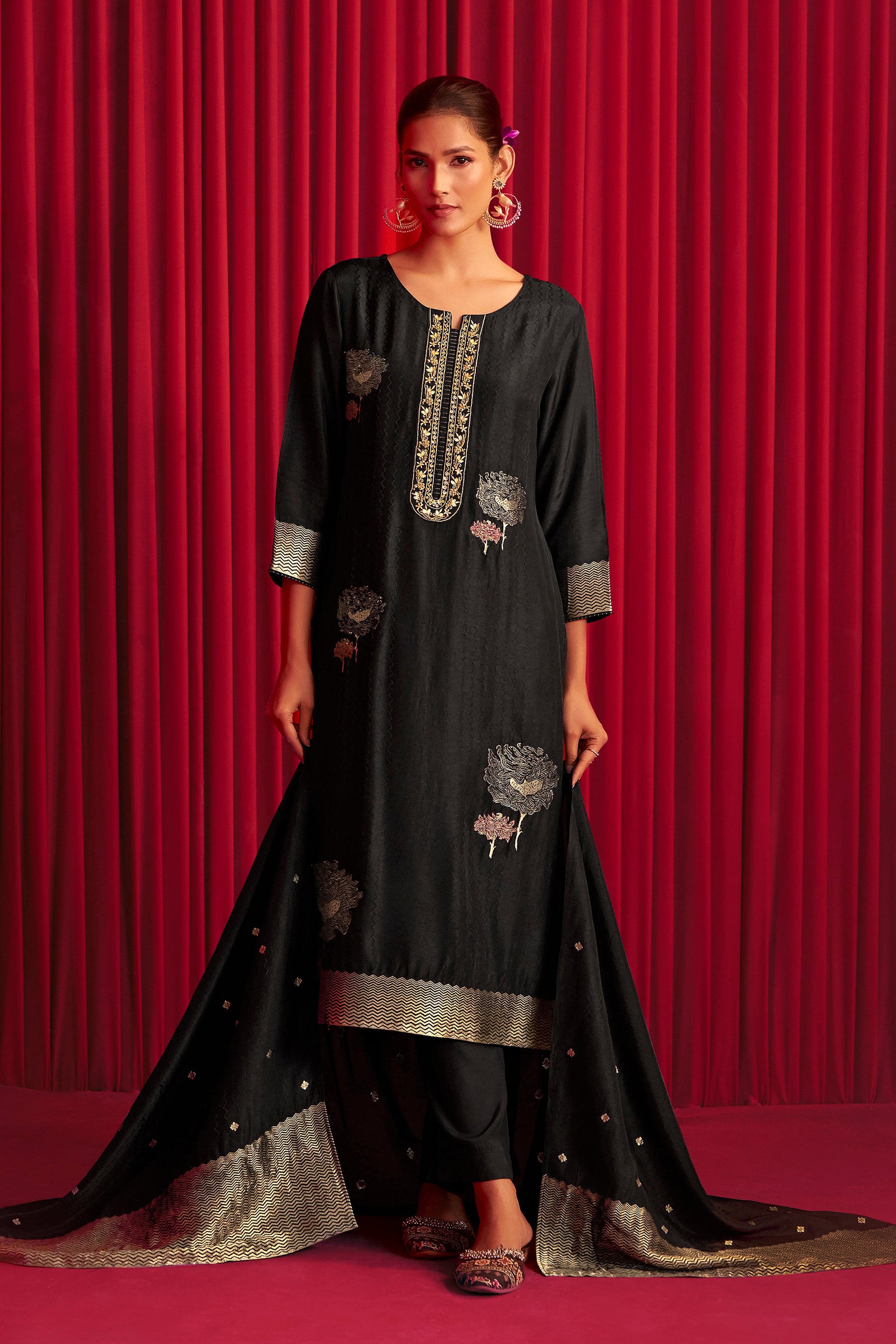 Viscose Silk Jacquard Set