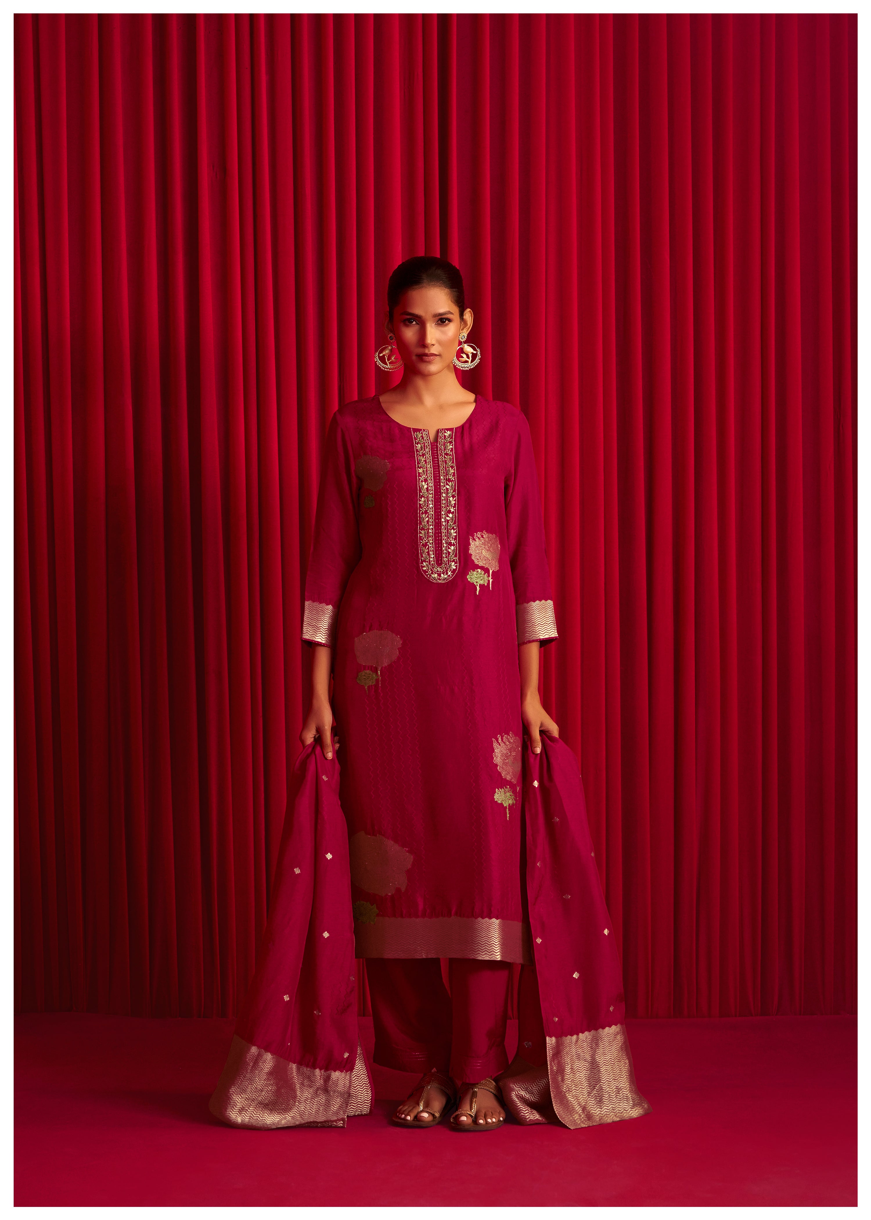 Viscose Silk Jacquard Set