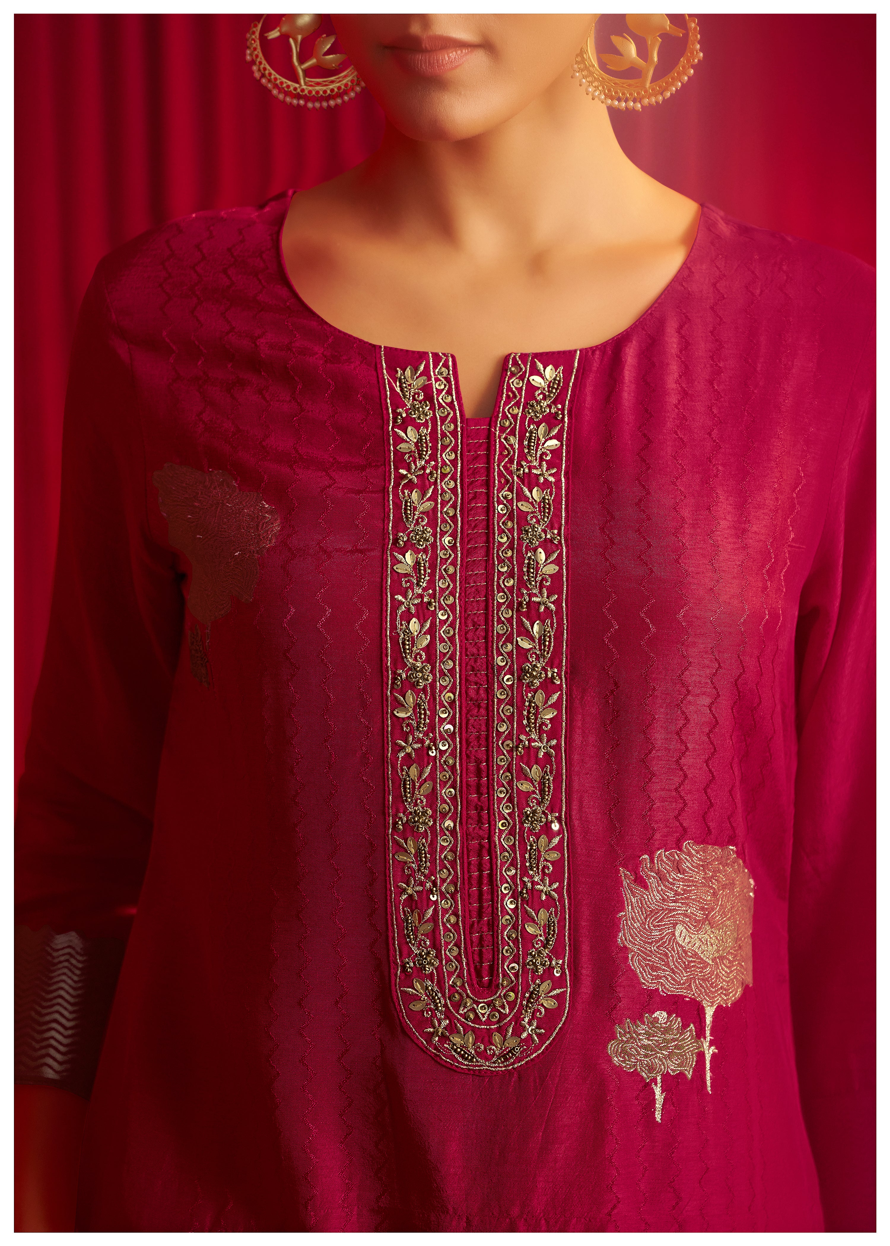 Viscose Silk Jacquard Set