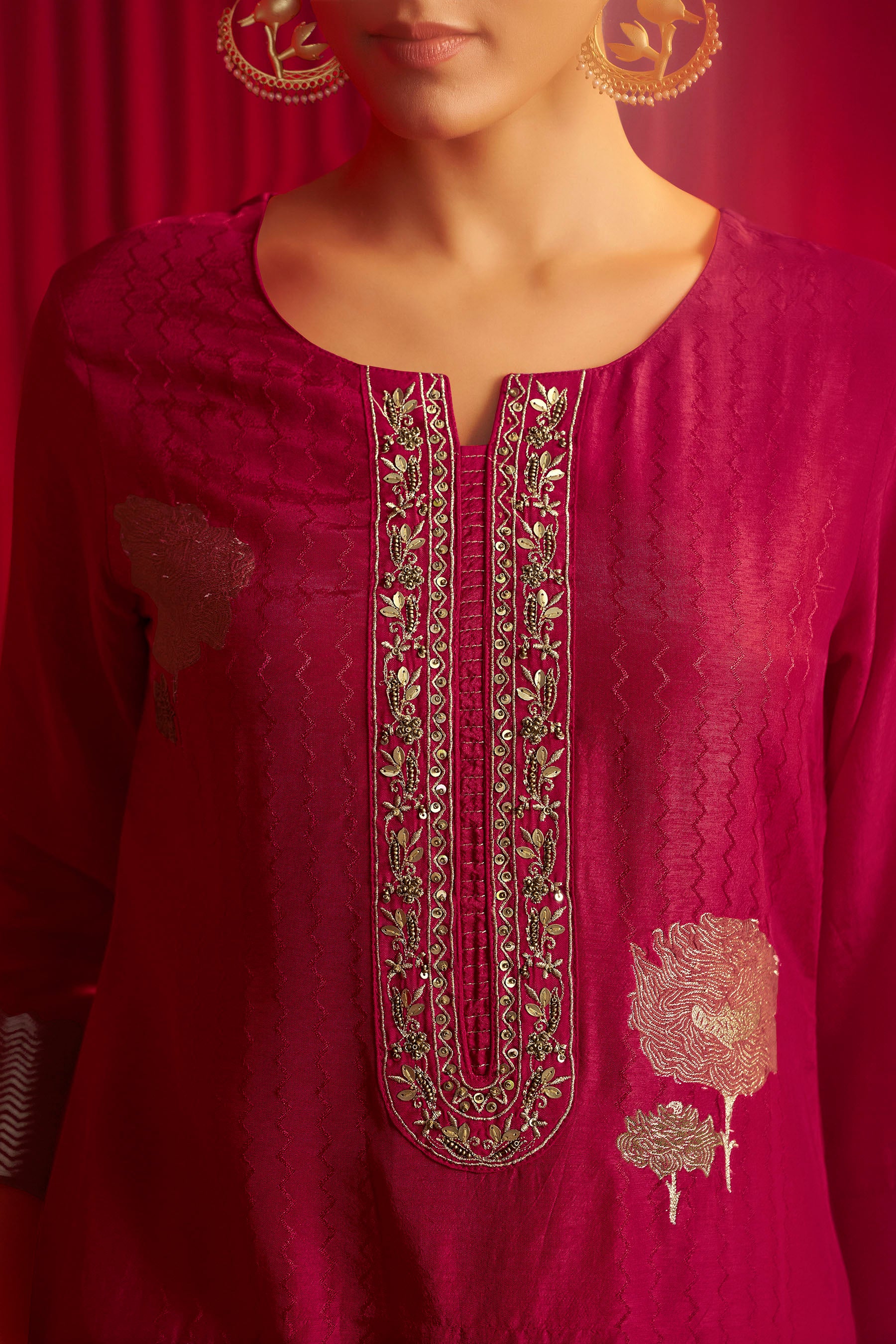 Viscose Dola Silk Jacquard Set