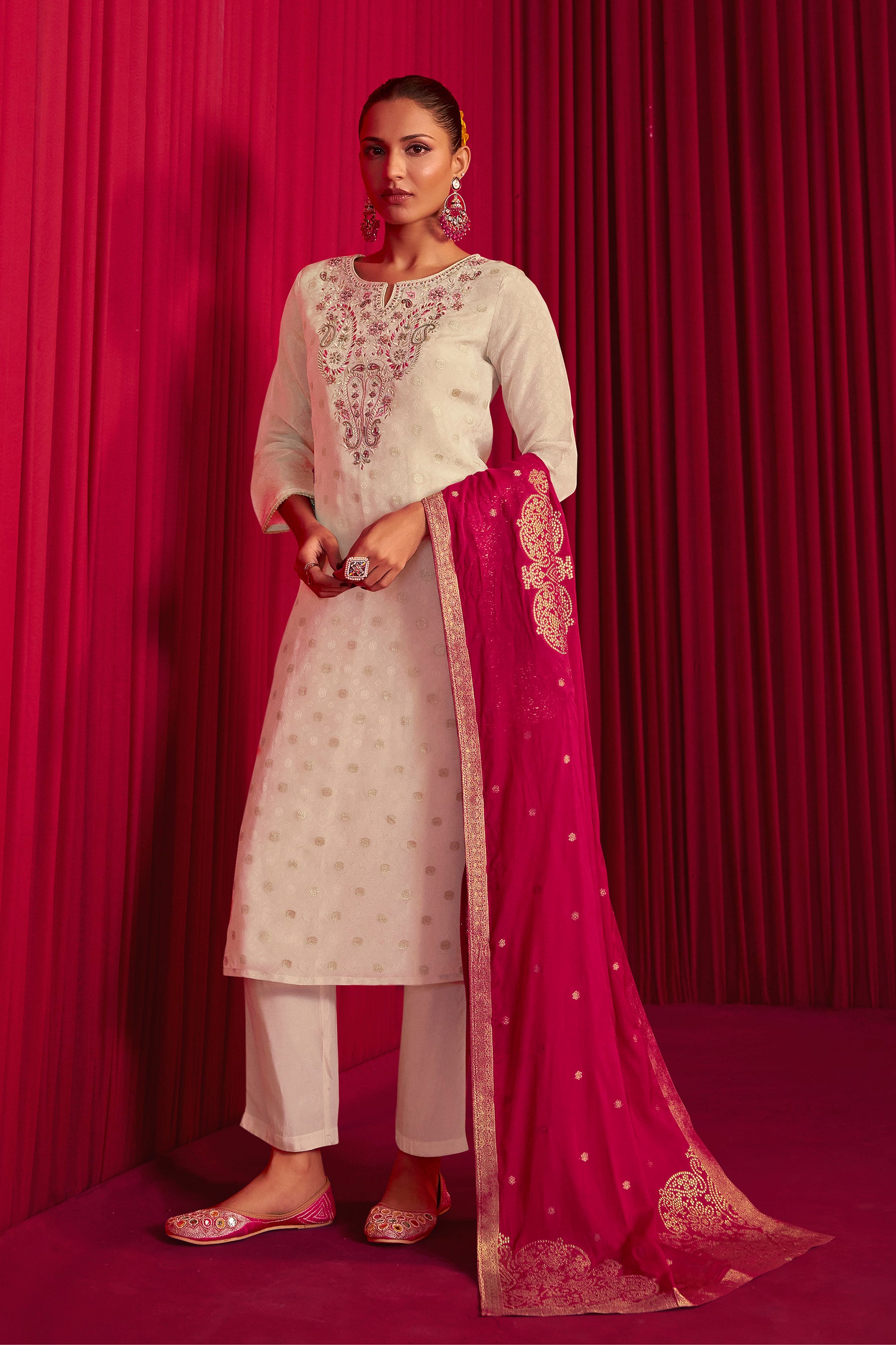 Embroidered Tissue Organza Set