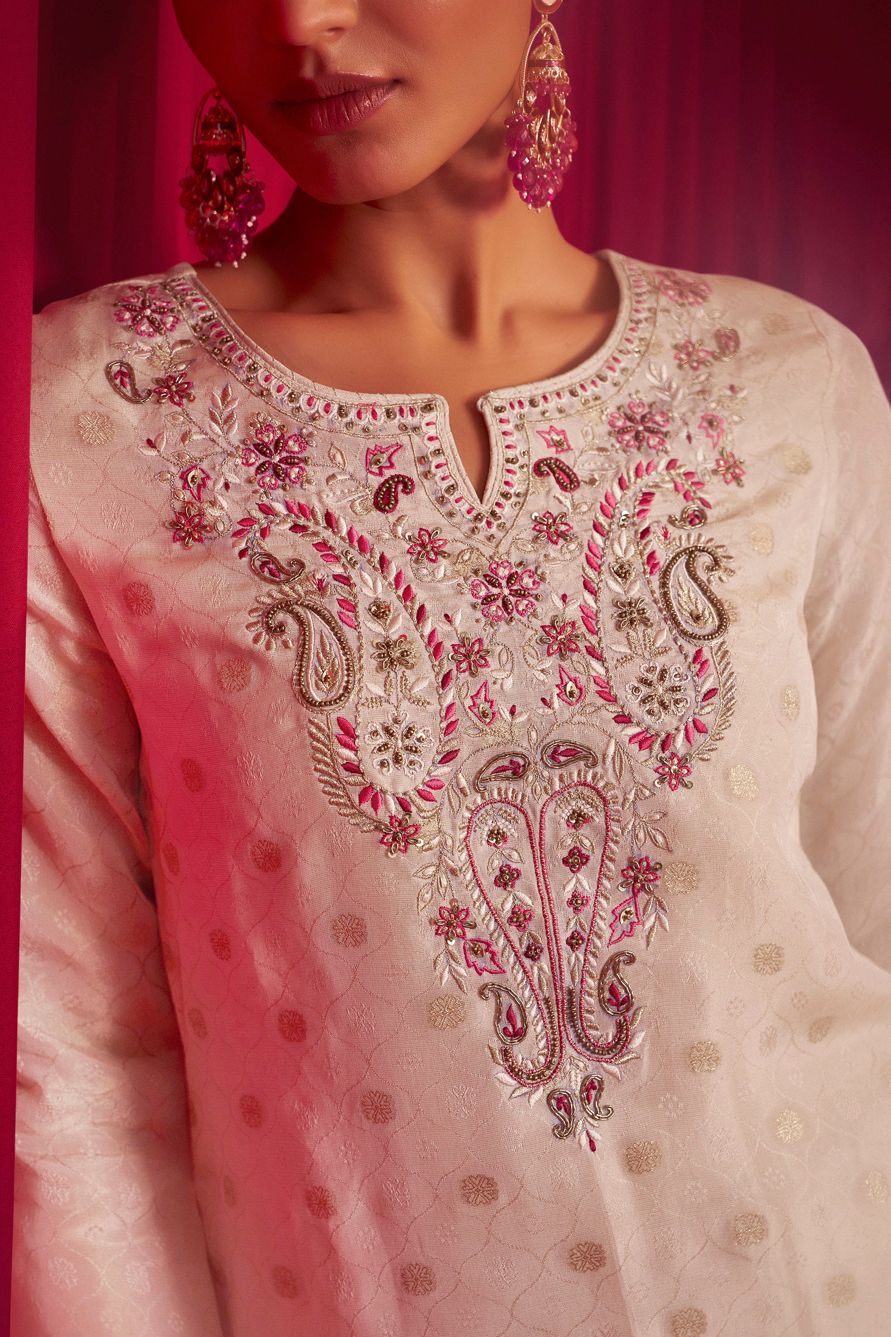 Embroidered Tissue Organza Set