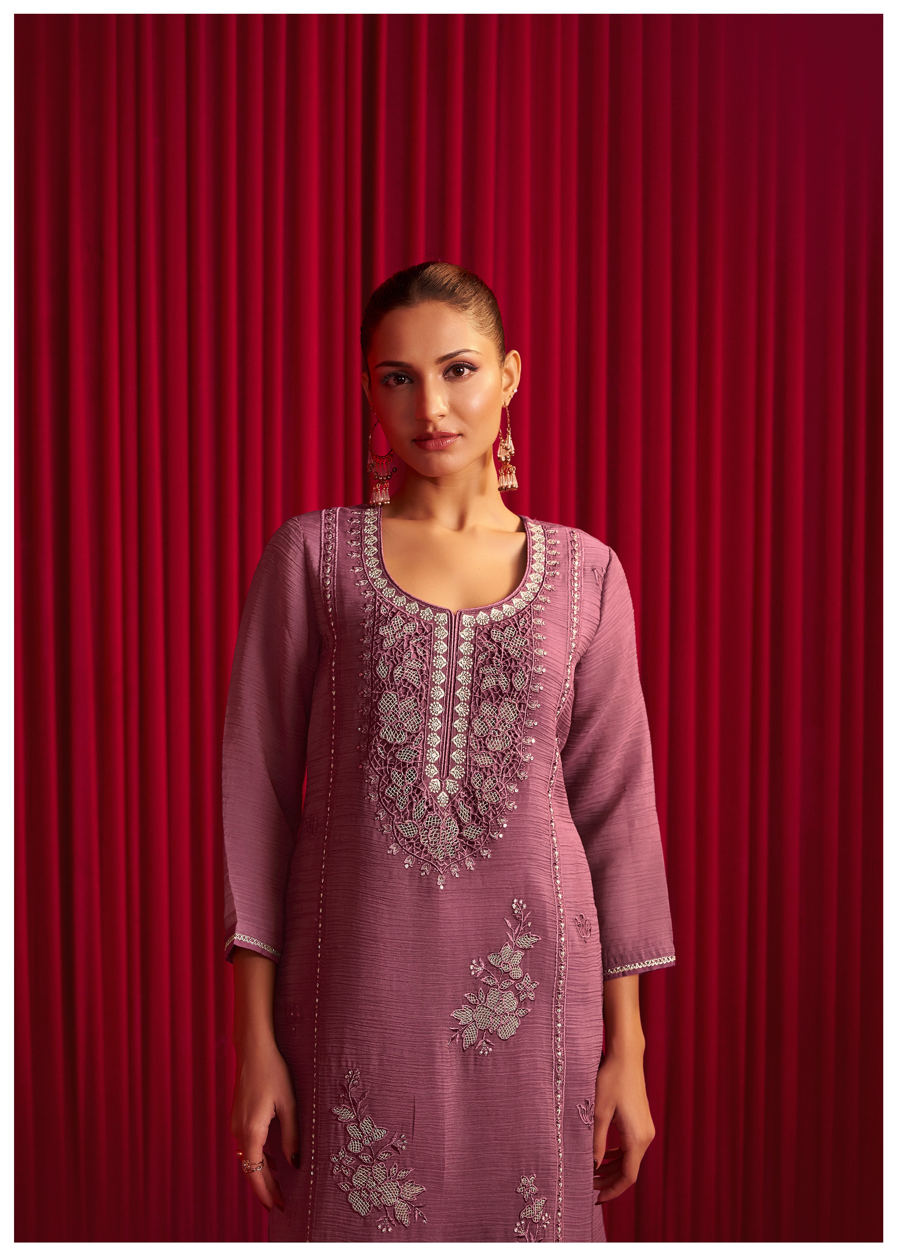Crush Organza Borer Embroidery Set