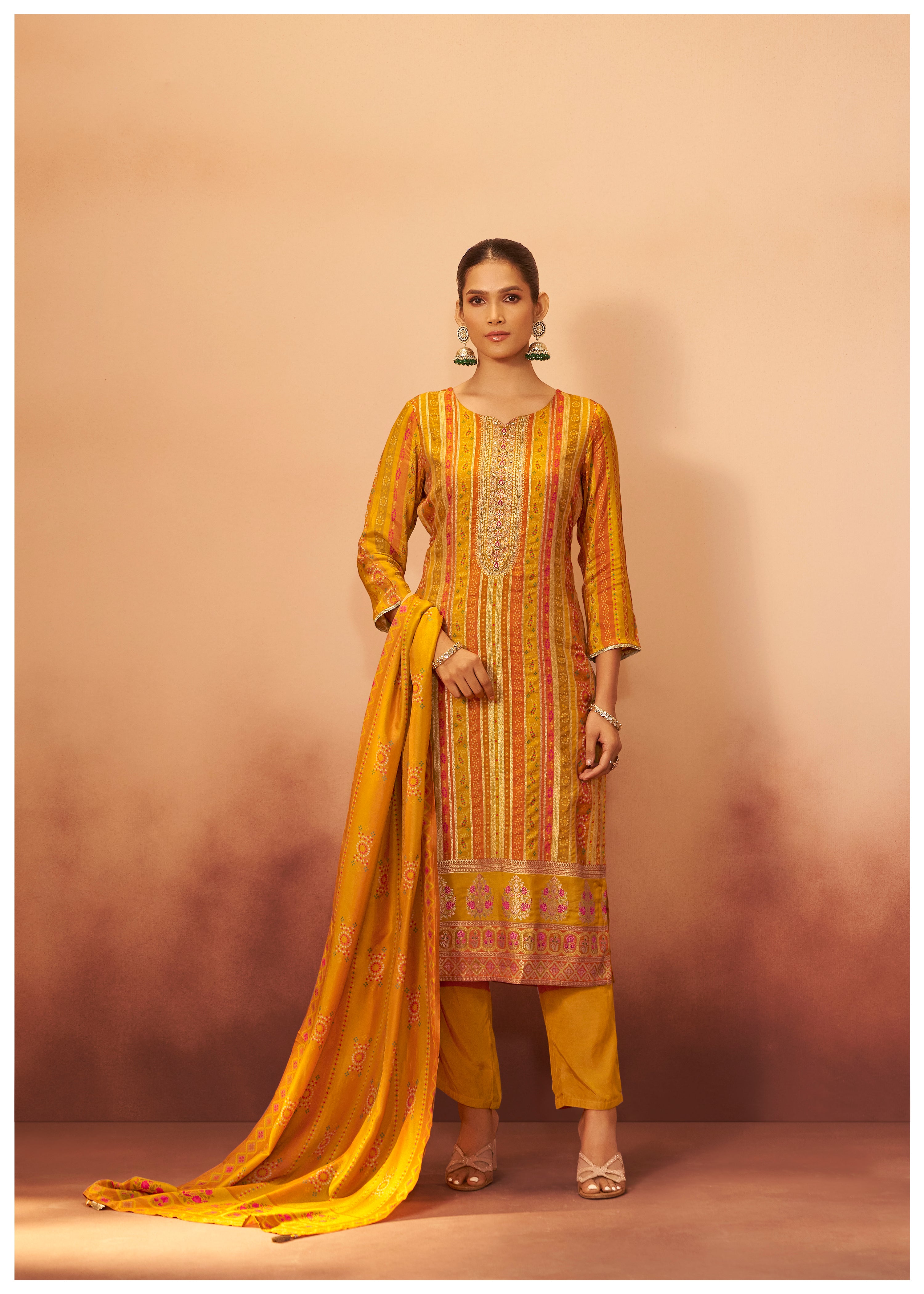 Position Print Russian Silk Kurta Set