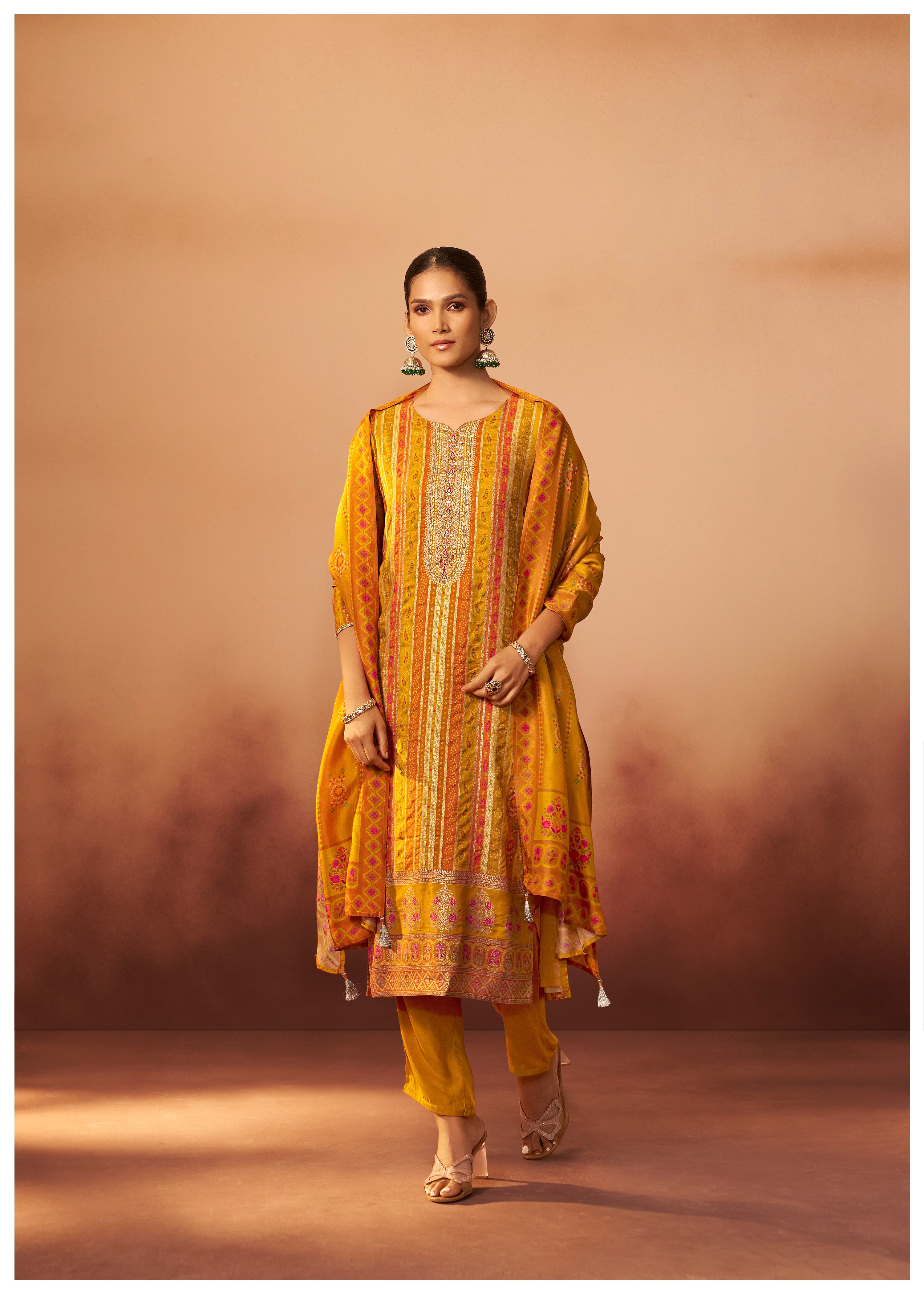 Position Print Russian Silk Kurta Set
