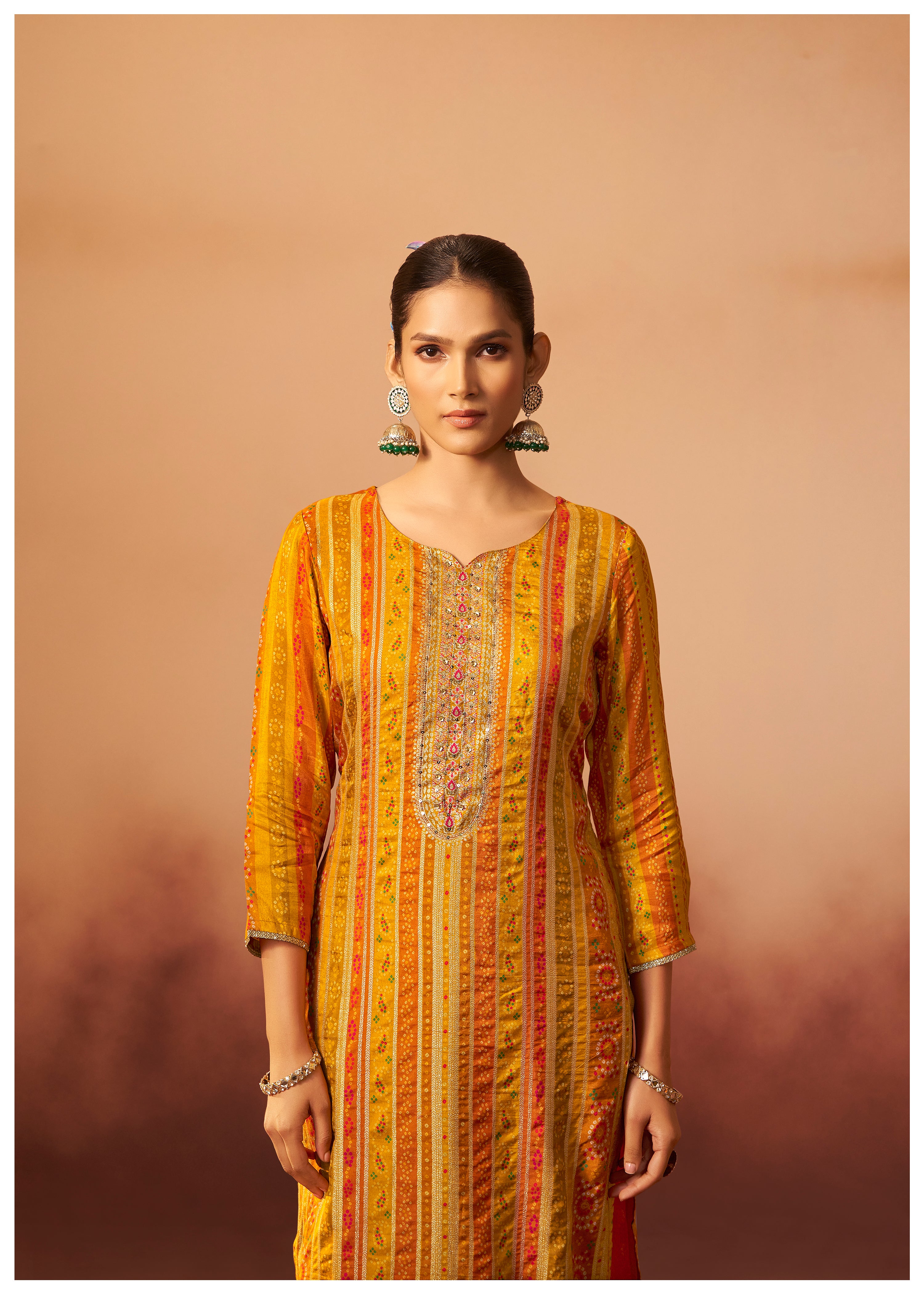 Position Print Russian Silk Kurta Set