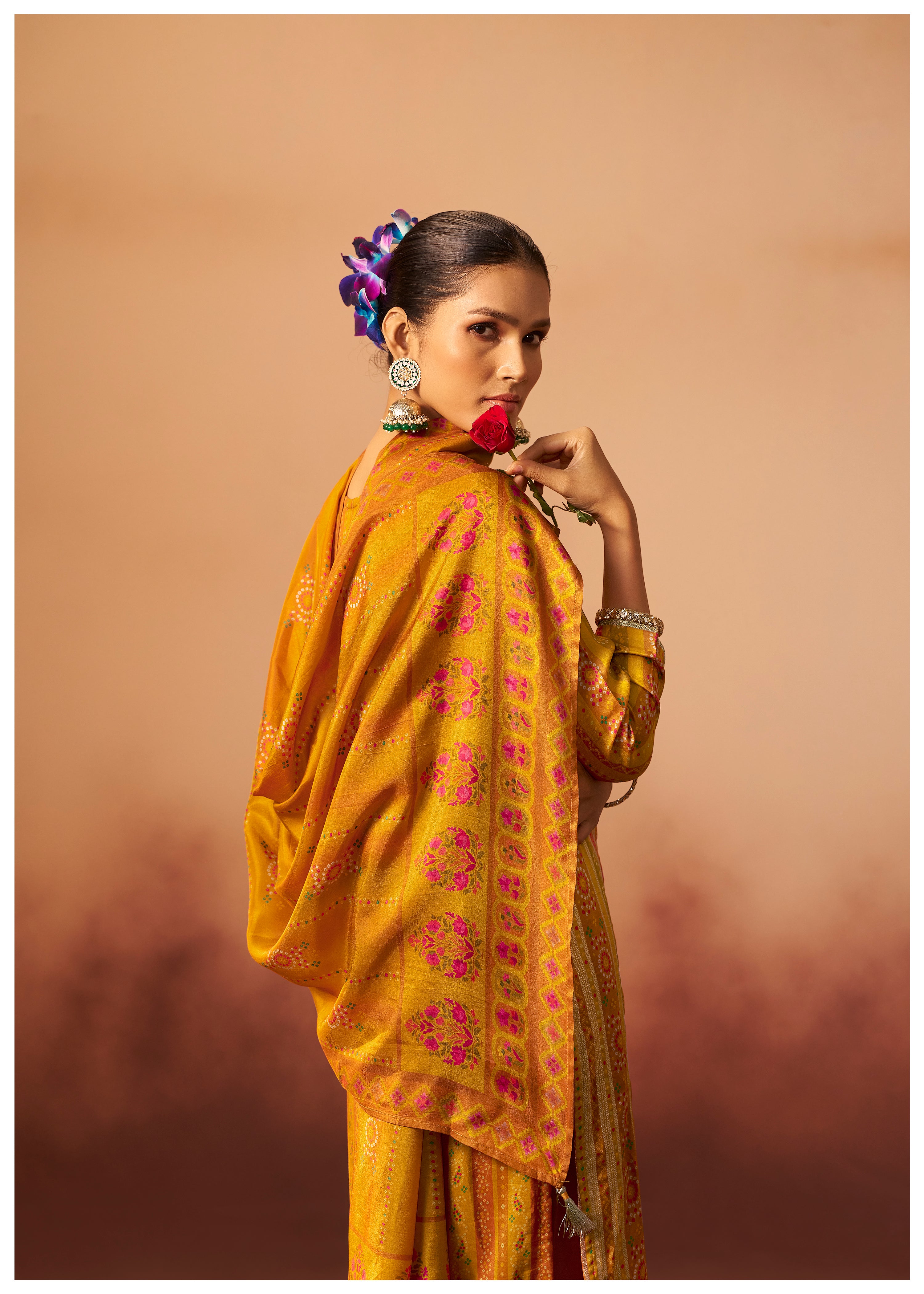 Position Print Russian Silk Kurta Set