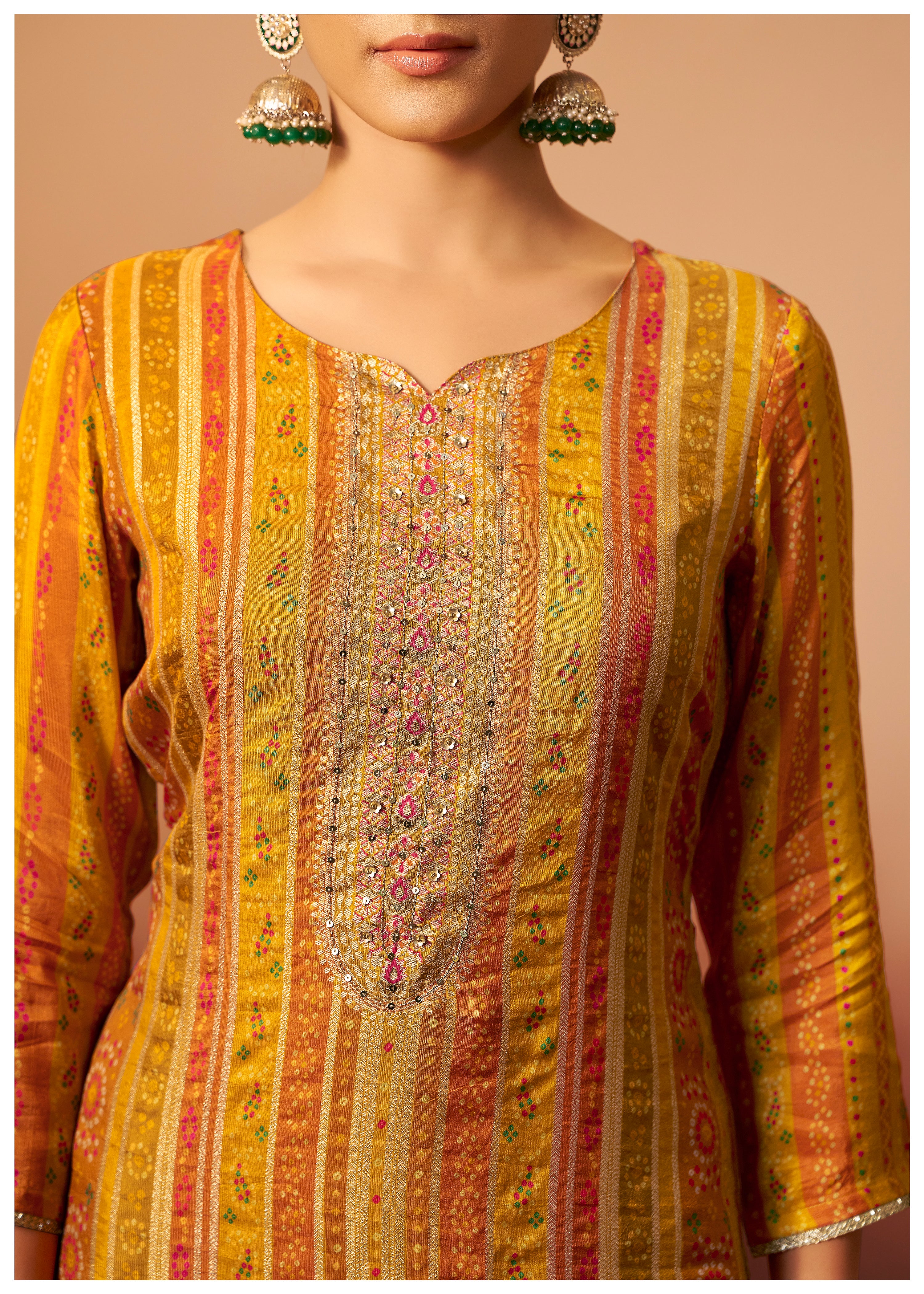 Position Print Russian Silk Kurta Set