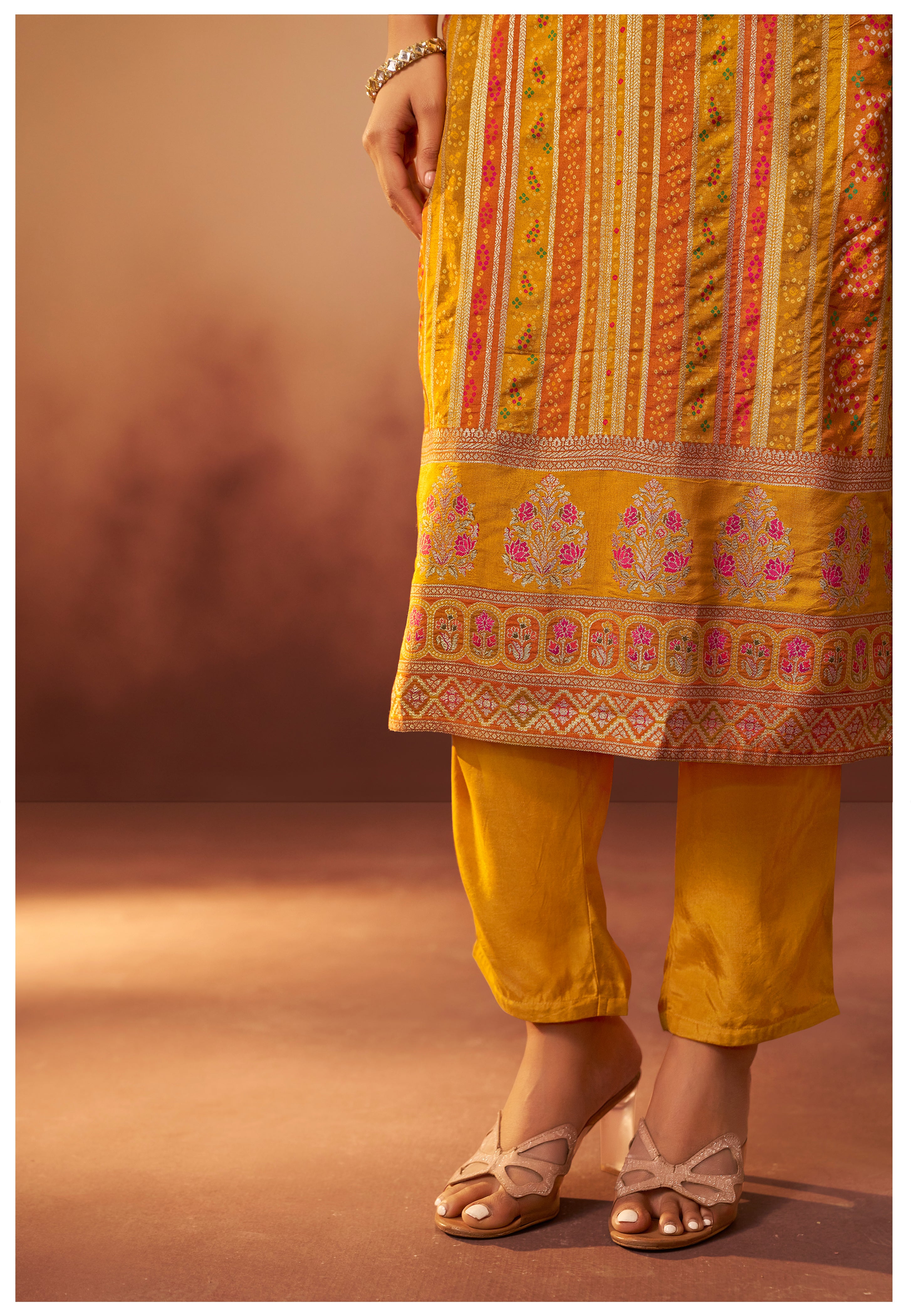 Position Print Russian Silk Kurta Set