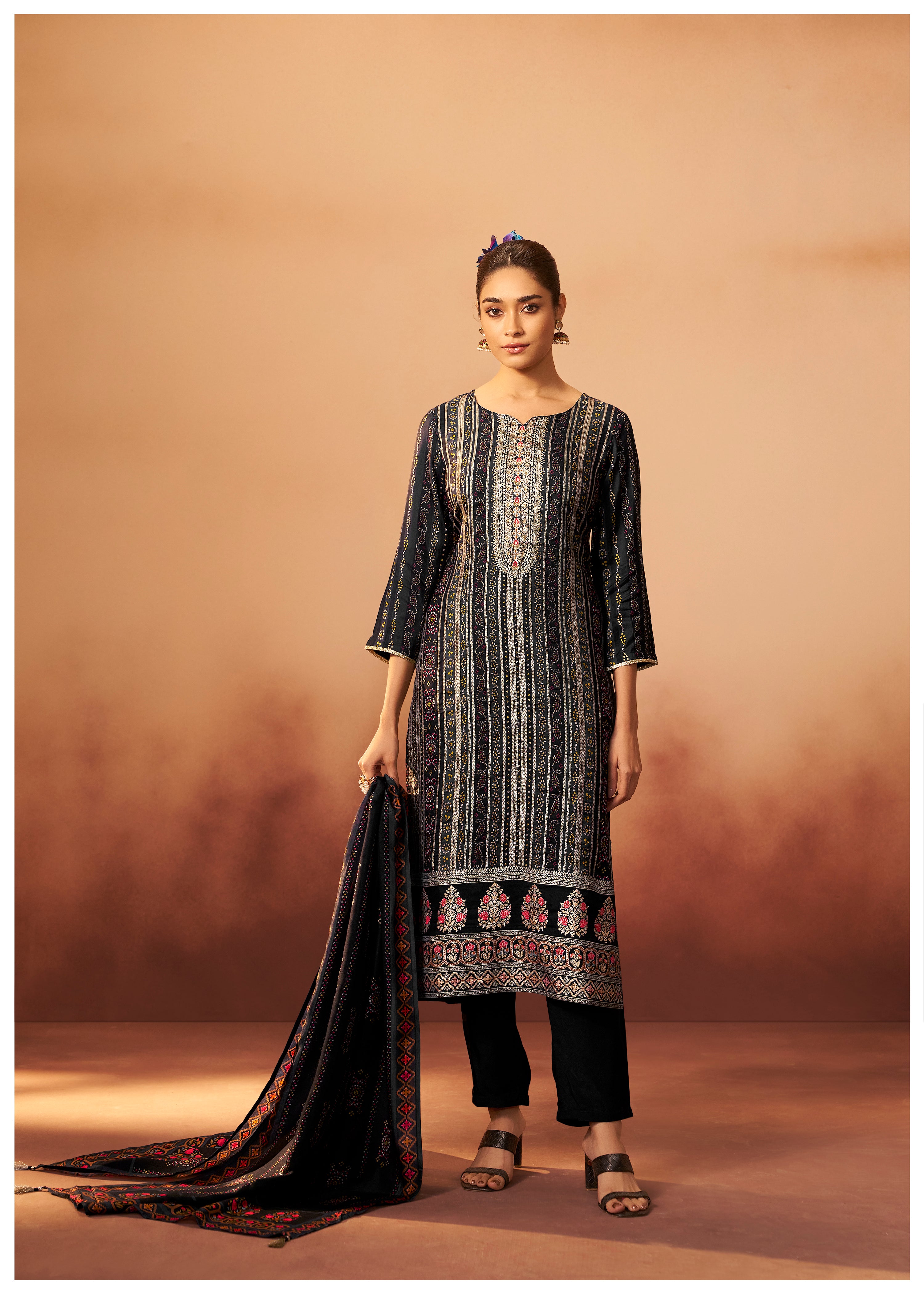 Position Print Russian Silk Kurta Set