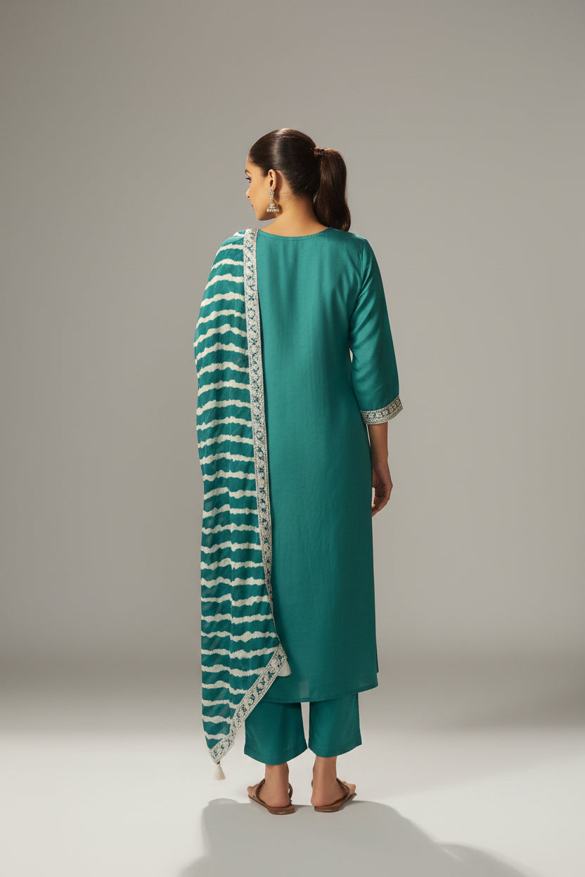Rama Rani Chinnon Embroidered Festive Set